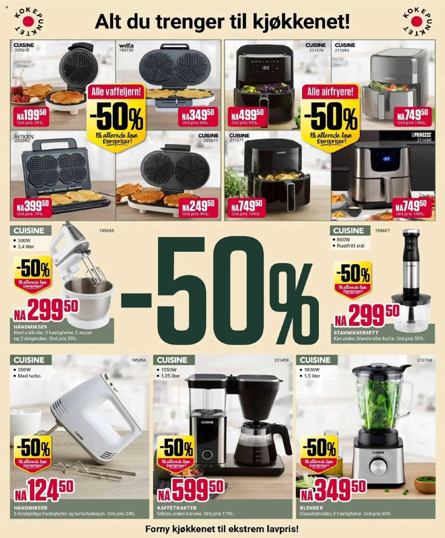 {H1} | Side: 10 | Produkter: Kaffetrakter, Vaffeljern, Parmesan râpé, Blender
