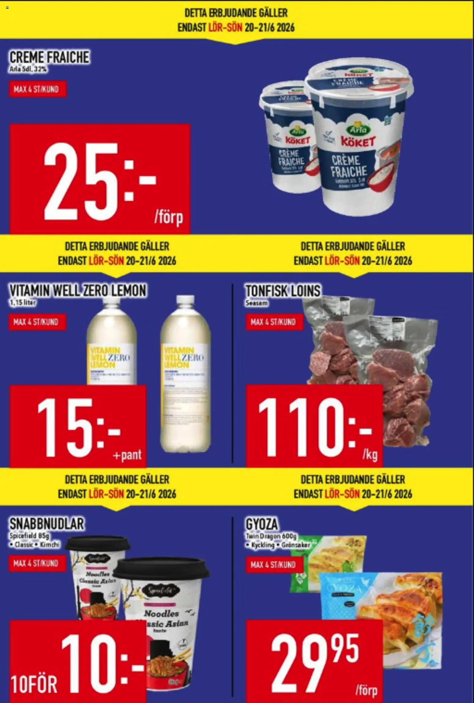Matdax reklamblad aktuell från 15.06.2026 | Sida: 6 | Produkter: Galler, Creme fraiche, Tonfisk