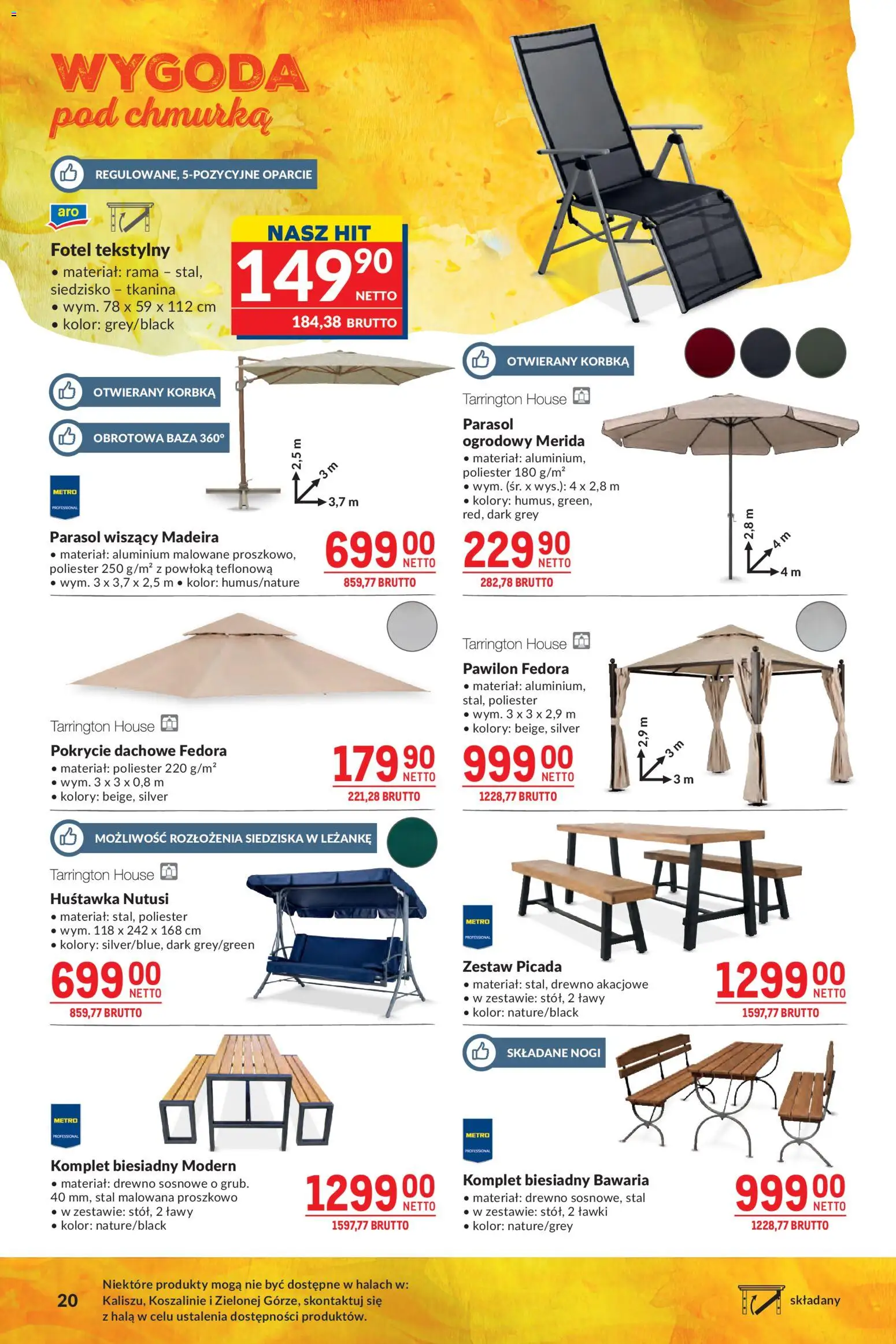 Makro gazetka - Grill Ogród od 26.05.2026 | Strona: 20 | Produkty: Parasol, Fotel