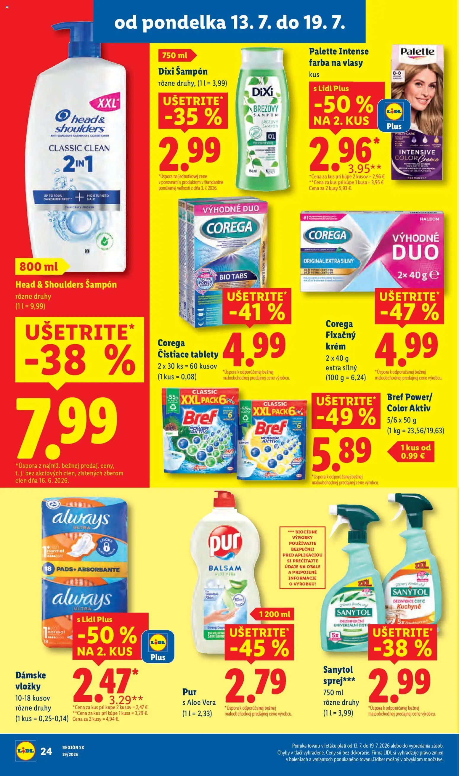 Nové Lidl akcie – leták je platný od 13.07.2026 | Strana: 28 | Produkty: Aloe Vera, Sanytol, Šampón, Kuchyne