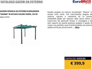 Anteprima del volantino Eurobrico Gazebi da esterno catalogo valido a partire dal 23.07.2025 | Pagina: 26