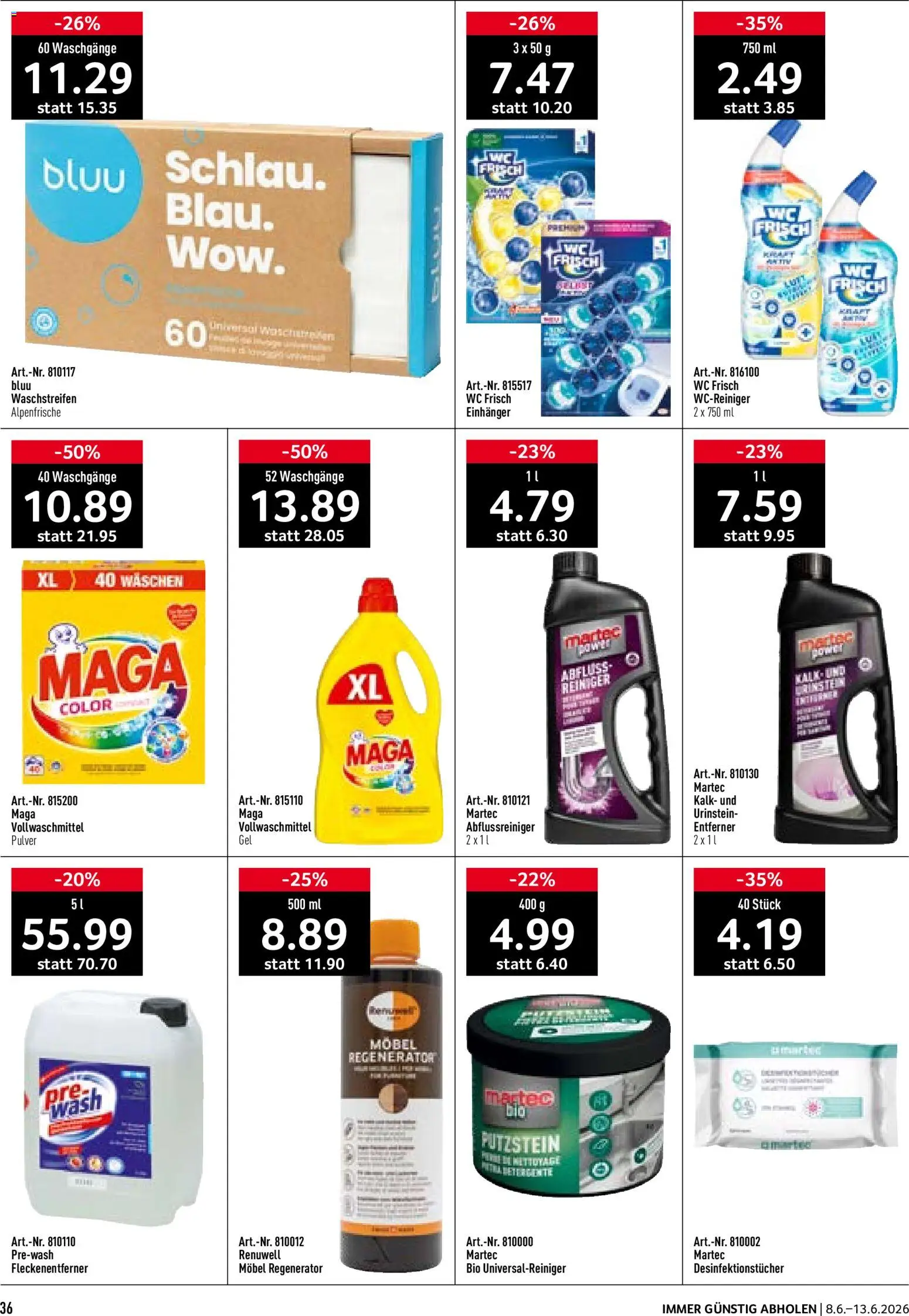 Prodega aktionen – gültig ab 08.06.2026 | Seite: 36 | Produkte: Pulver, Fleckenentferner