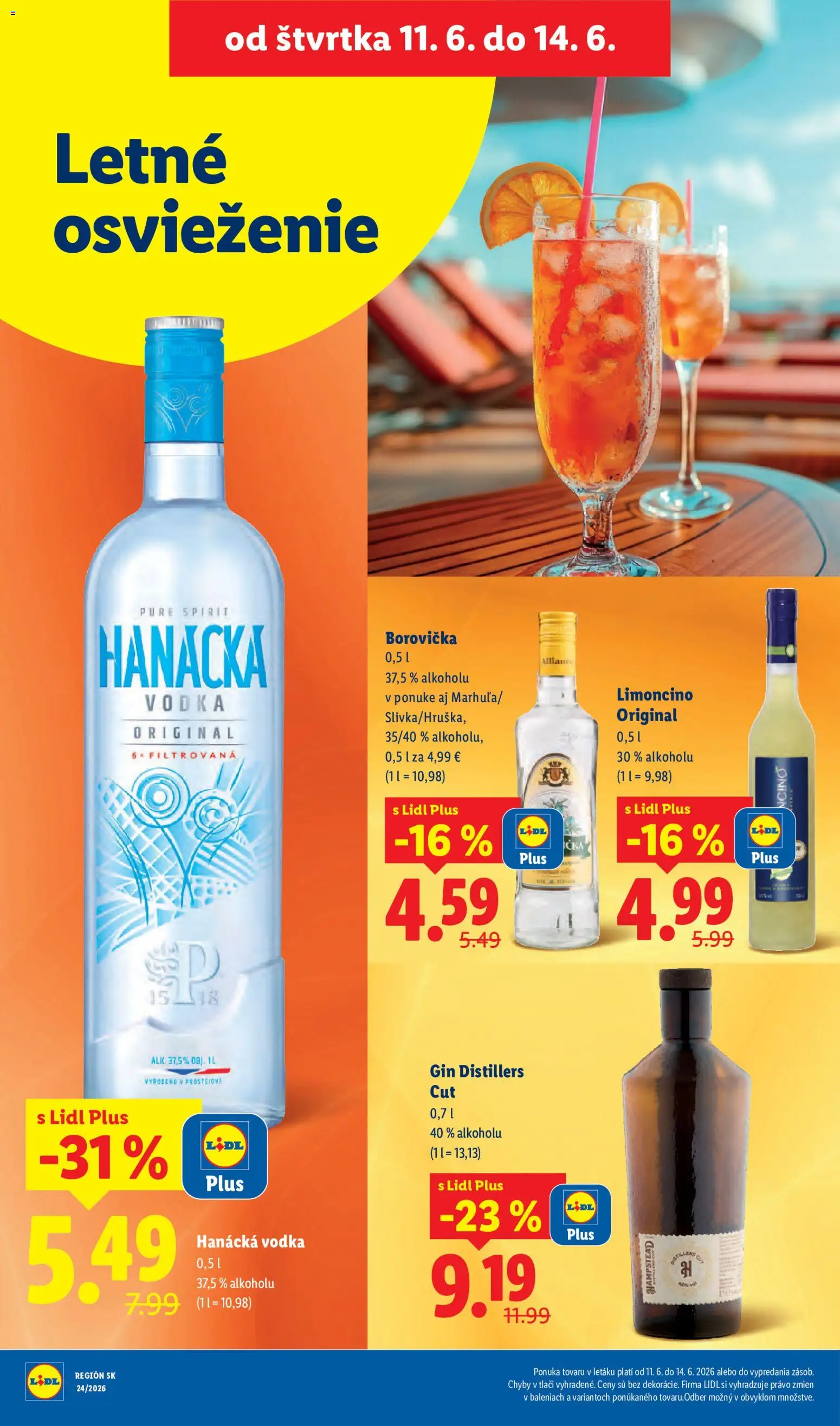 Nové Lidl akcie – leták je platný od 08.06.2026 | Strana: 70 | Produkty: Borovička, Gin, Vodka