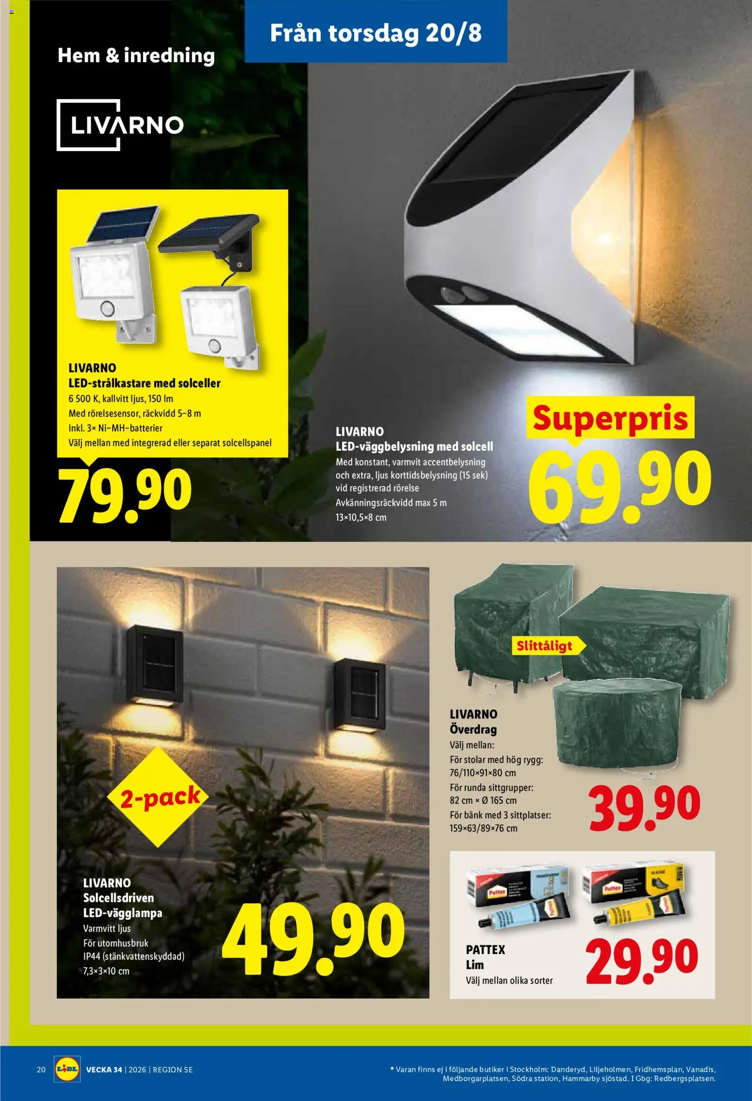 Lidl reklamblad aktuell från 17/08/2026 | Sida: 25 | Produkter: Bänk, Lim, Ljus