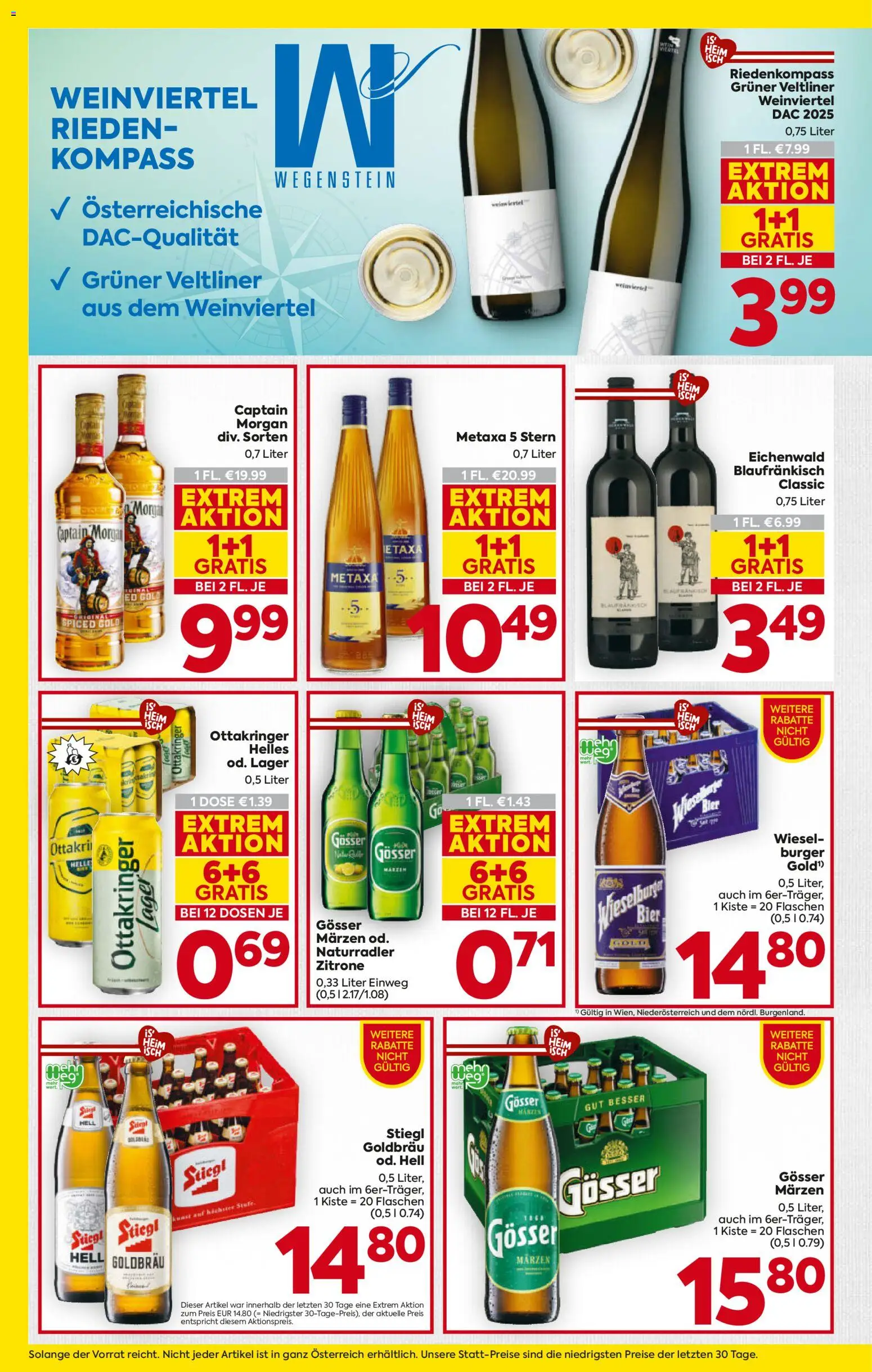 Billa AT akciós ujság - amely érvényes a következő dátumtól: 07.05.2026 | Oldal: 18 | Termékek: Metaxa, Gösser, Captain morgan