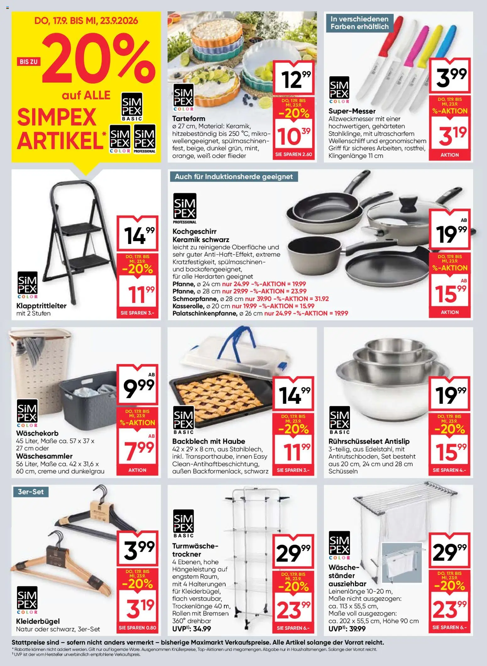 Maximarkt Flugblatt gültig ab 17.09.2026 | Seite: 16 | Produkte: Trockner, Kleiderbügel, Creme