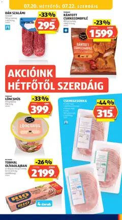 Aldi akciós újság - amely érvényes a következő dátumtól: 2026.07.16. | Oldal: 31 | Termékek: Löncshús, Tonhal, Csirkecombfile, Sonka