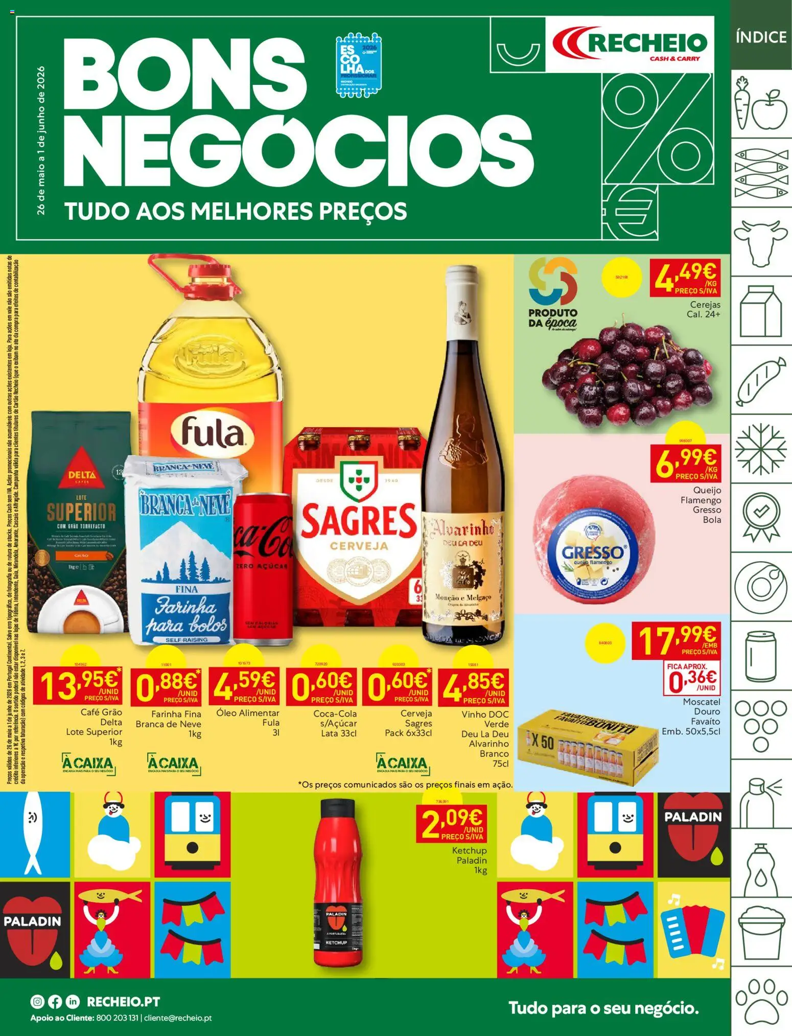 Recheio folheto │ válido de 26.05.2026 | Página: 1 | Produtos: Queijo, Café, Vinho, Açúcar