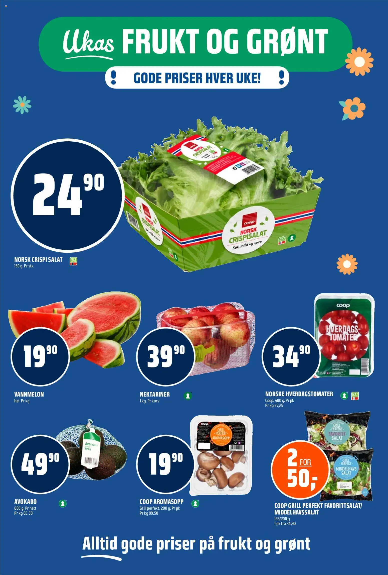 {H1} | Side: 6 | Produkter: Salat, Avokado, Grill, Vannmelon
