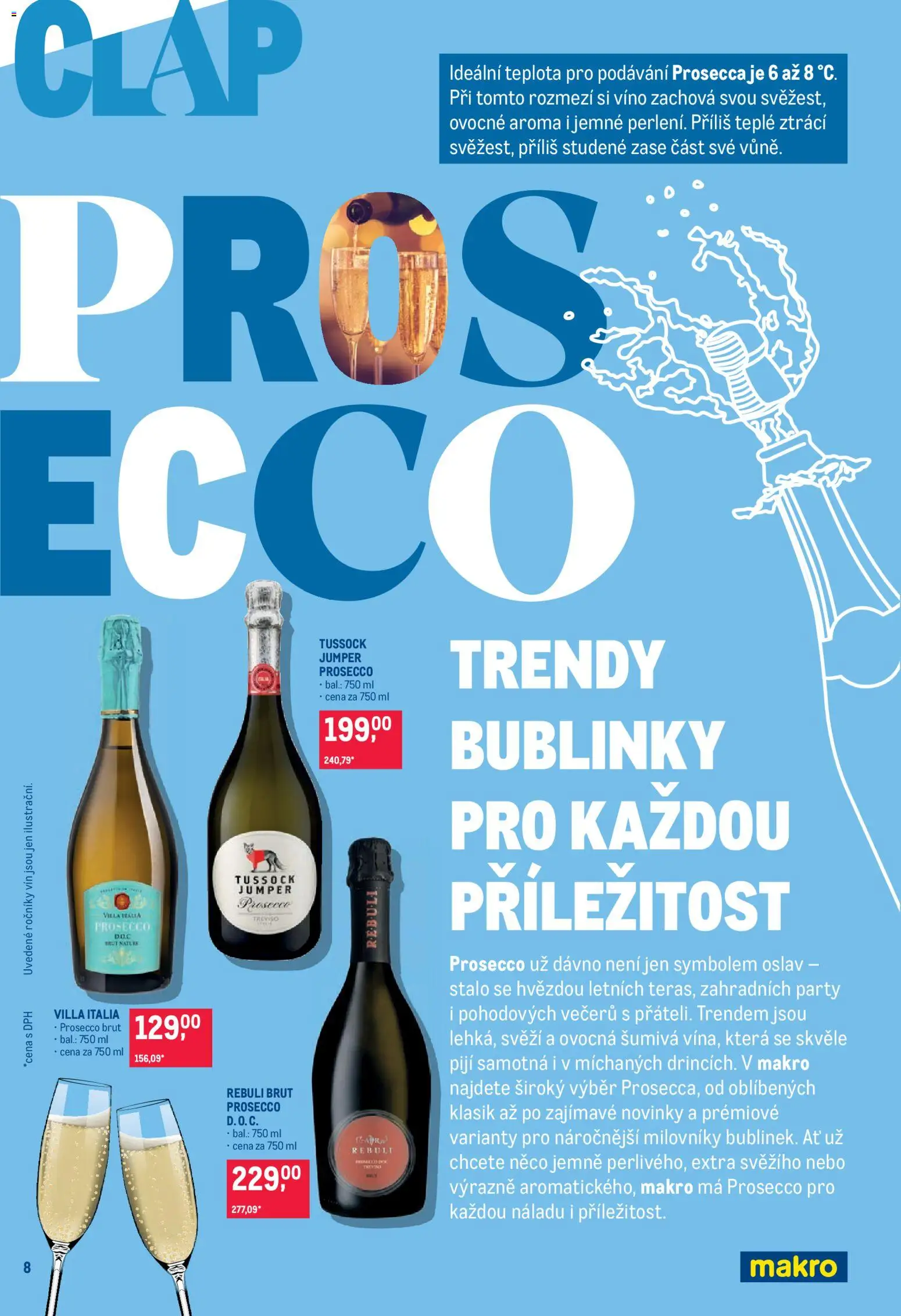 Makro leták - Pro milovníky jídla od 15.07.2026 | Strana: 8 | Produkty: Prosecco, Víno, Prosecco Treviso