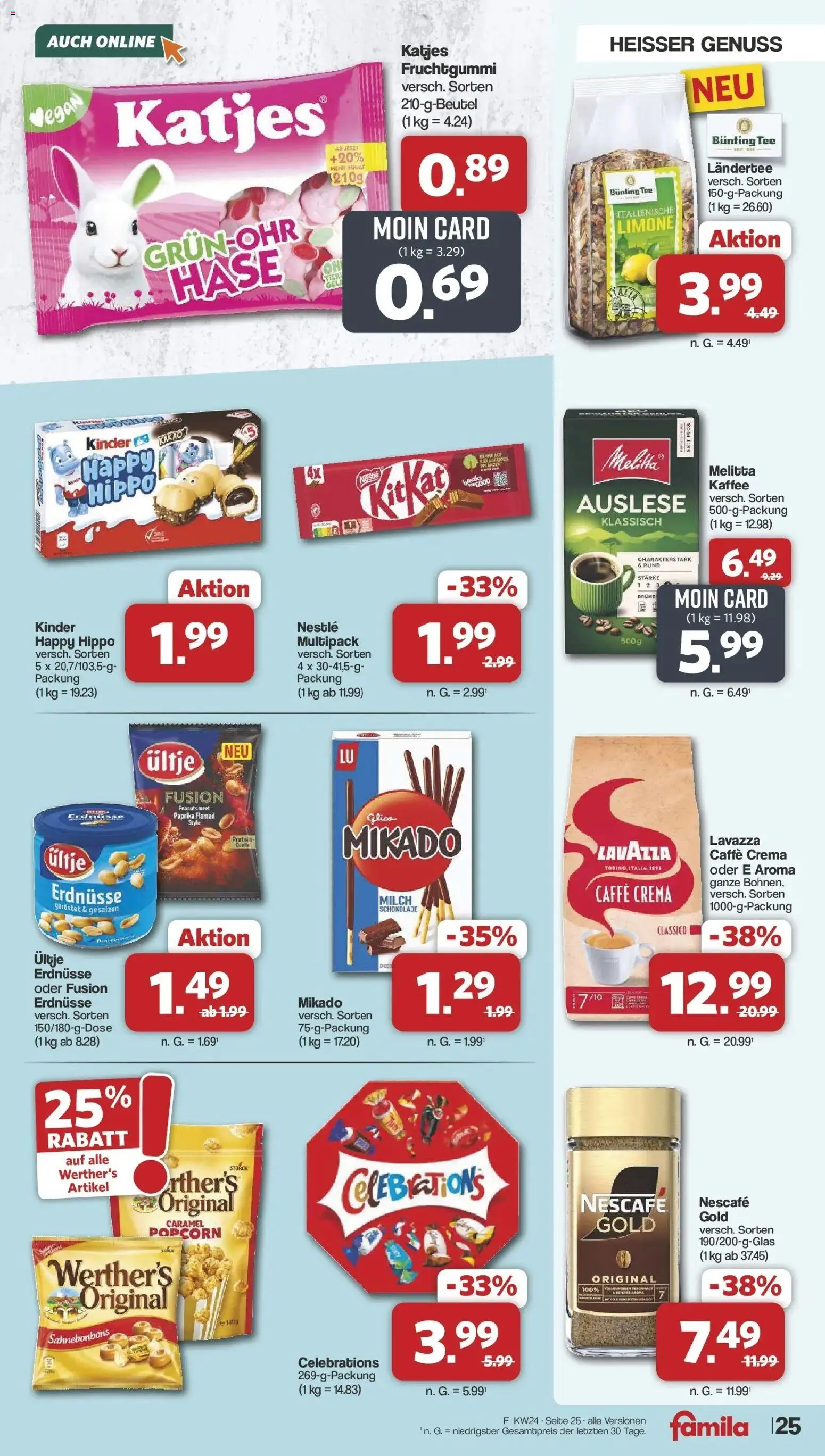 Famila Nordwest Wochenangebote – gültig ab 08.06.2026 | Seite: 25 | Produkte: Milch, Kaffee, Schokolade, Paprika