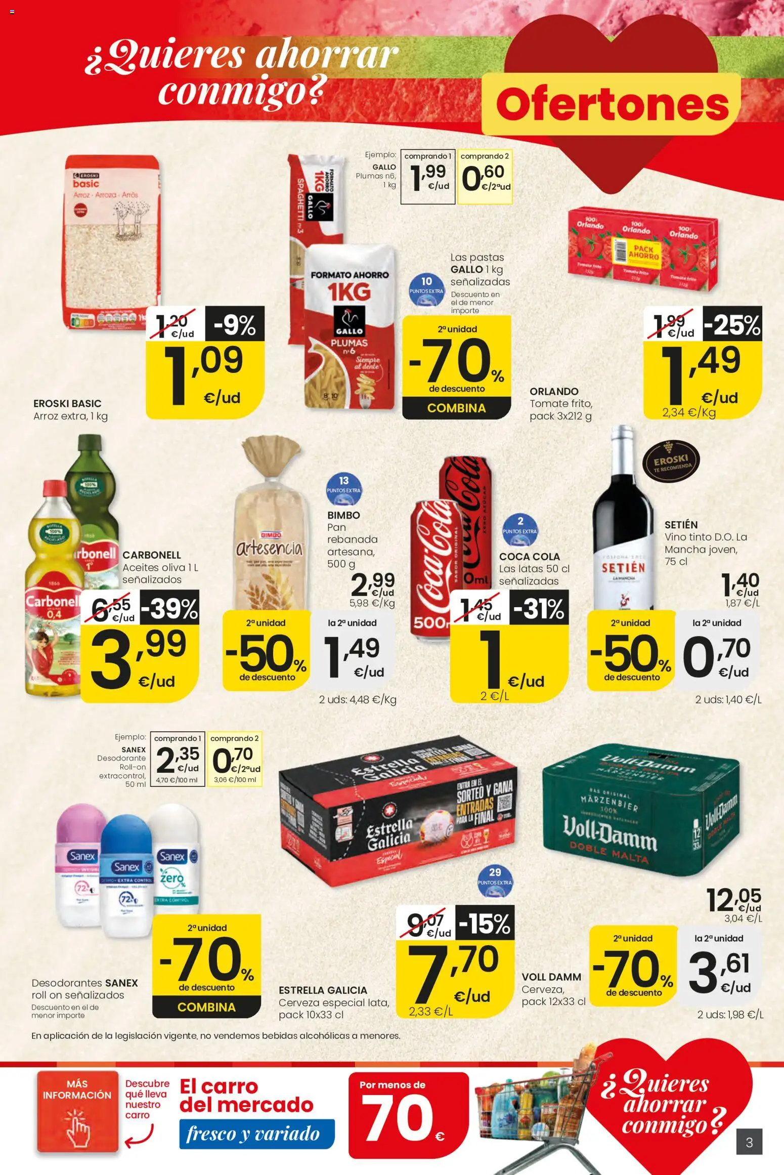 Eroski Ofertones de verano Center │ válido desde el 11.06.2026 | Página: 3 | Productos: Desodorante, Vino, Arroz, Té