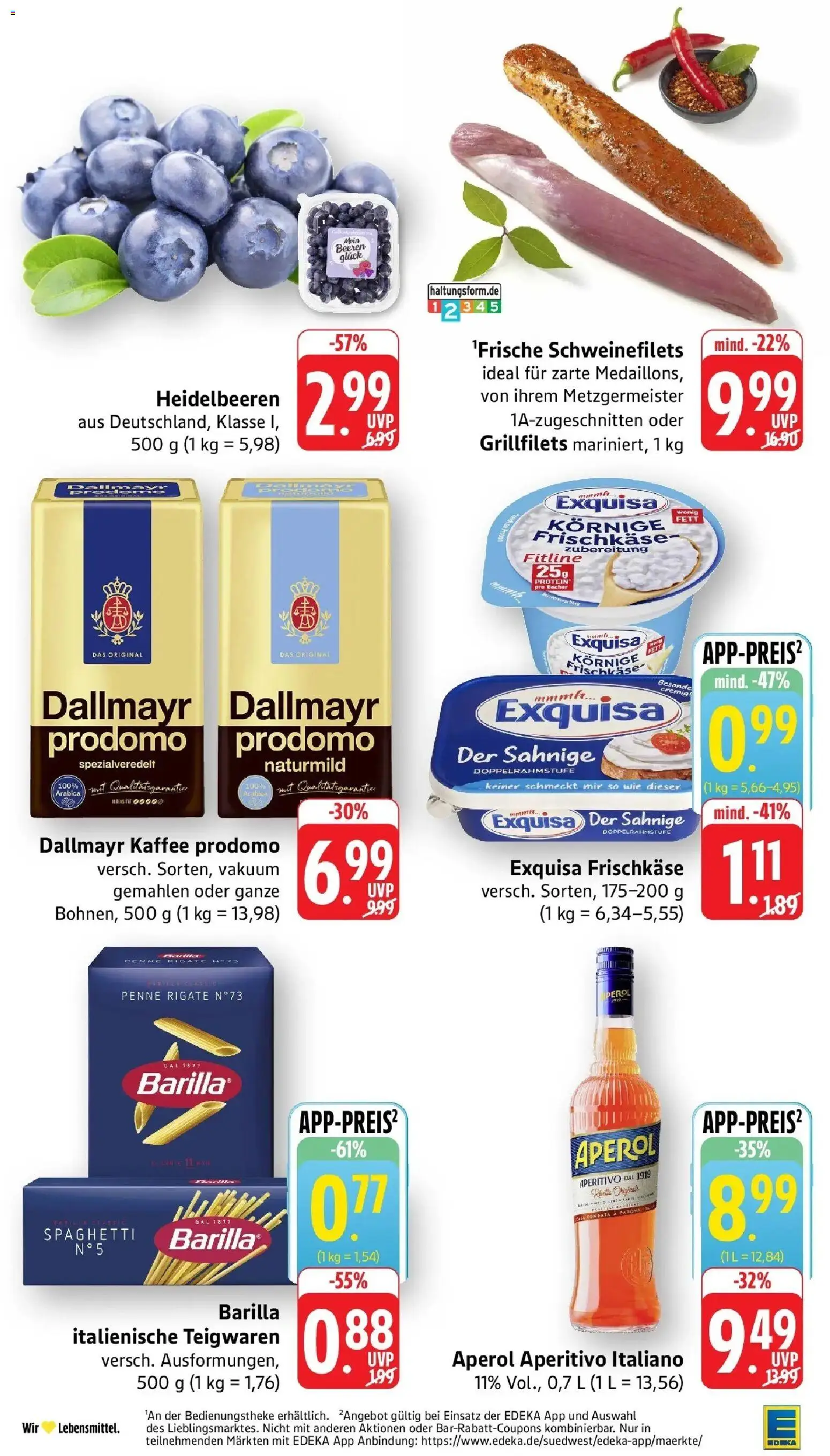 Edeka Prospekt Freiburg – gültig ab 27.07.2026 | Seite: 2 | Produkte: Barilla, Exquisa frischkase, Exquisa, Dallmayr