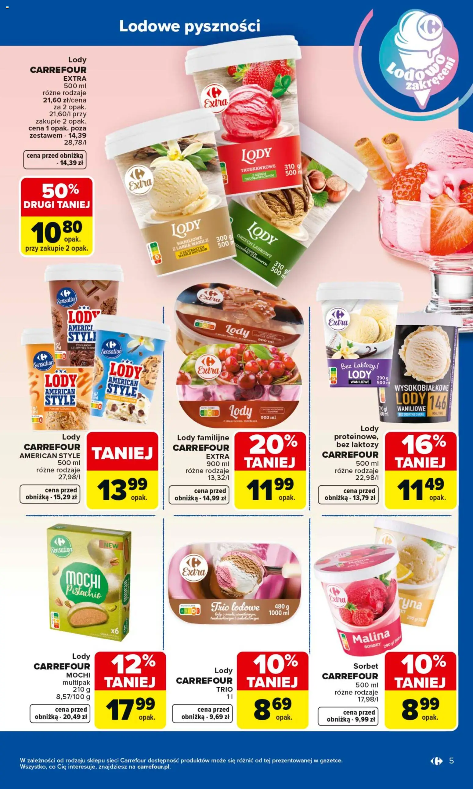 Carrefour gazetka - Wybierz Jakość W Najlepszej Cenie od 25.05.2026 | Strona: 5 | Produkty: Bez laktozy, Lody waniliowe, Lody bez laktozy, Lody