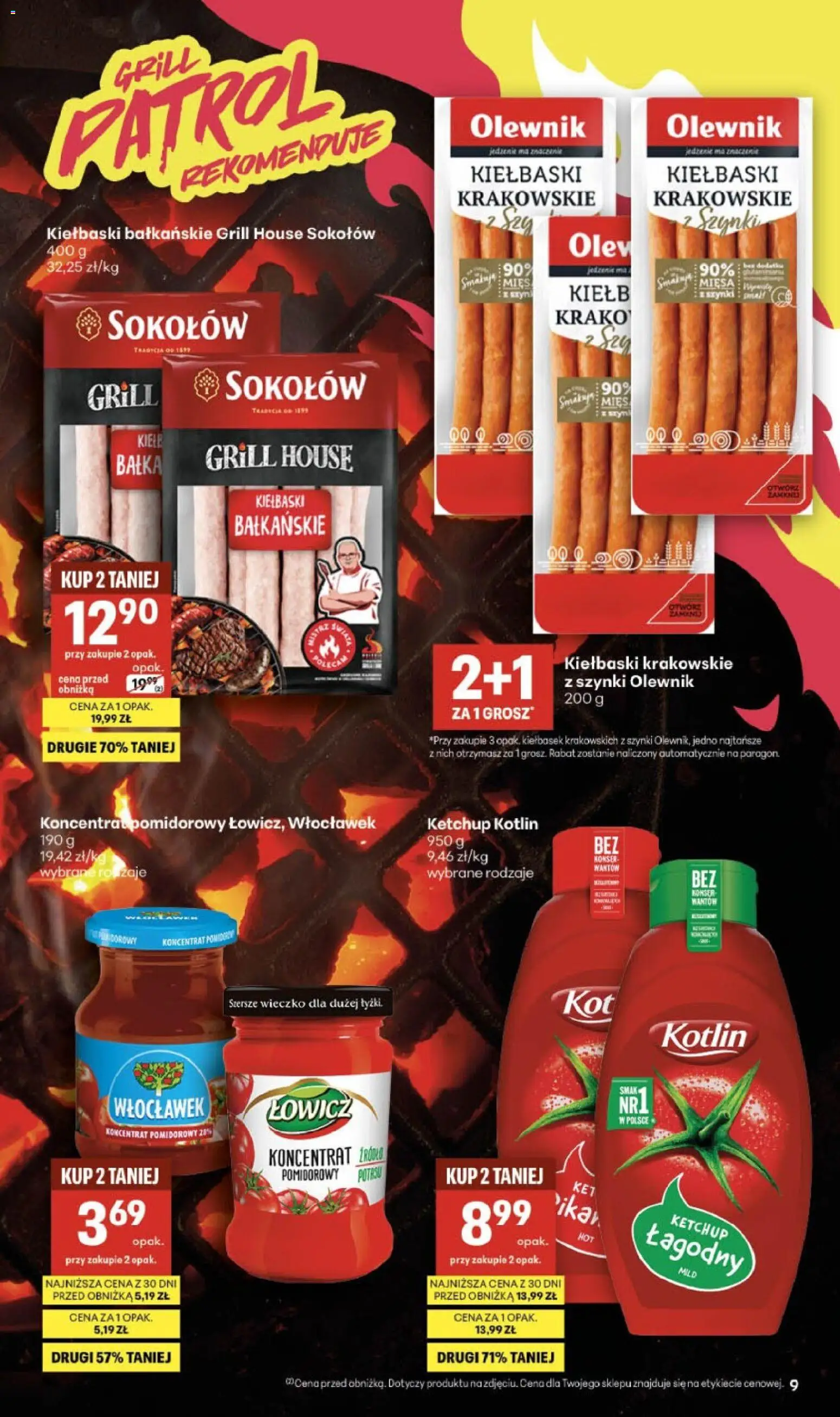 Delikatesy Centrum gazetka od 21.05.2026 | Strona: 9 | Produkty: Ketchup, Koncentrat pomidorowy, Kiełbaski, Pomidory