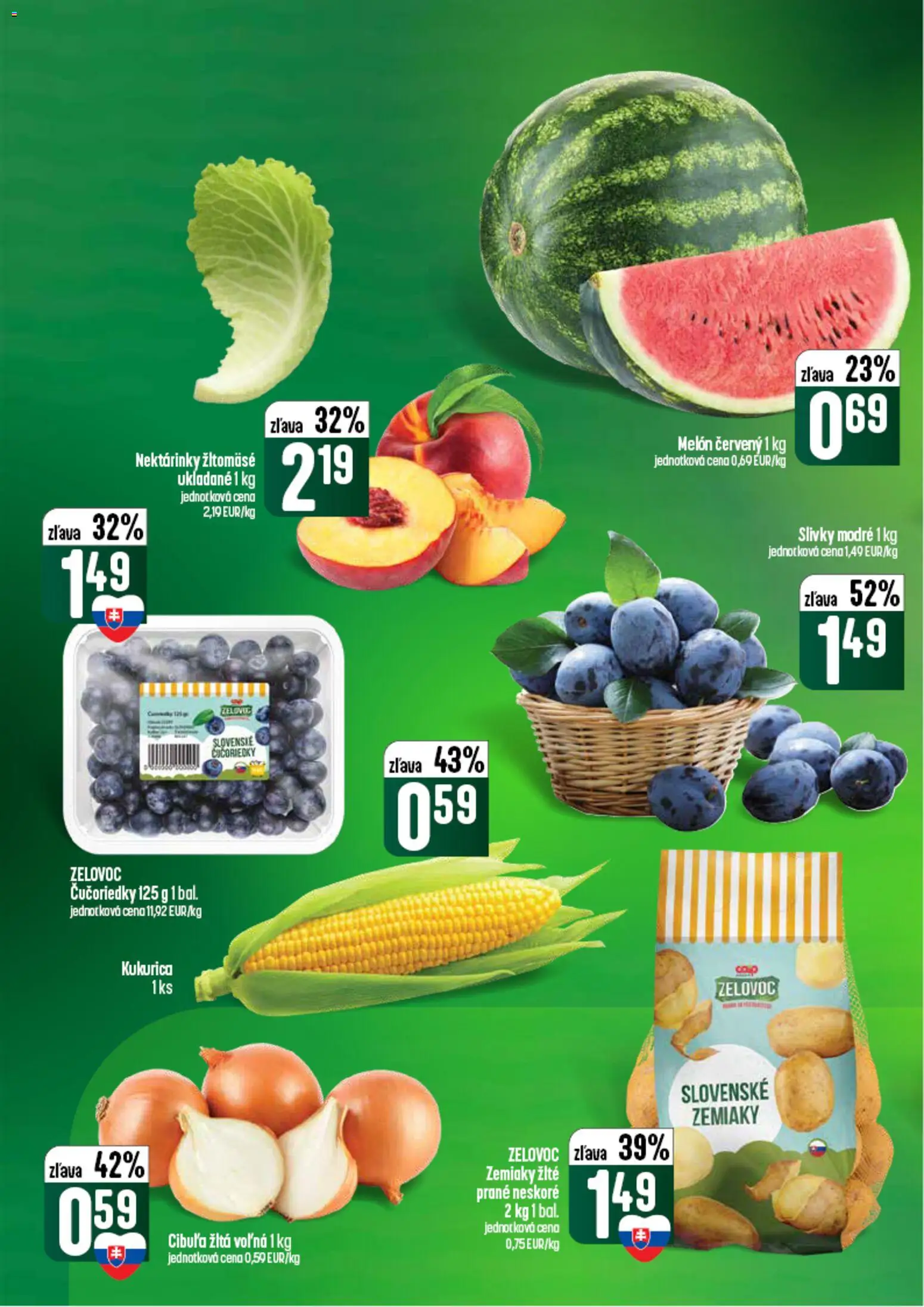 Nové COOP Jednota akcie – leták je platný od 03.09.2026 | Strana: 6 | Produkty: Nektárinky, Čučoriedky, Zemiaky, Cibuľa