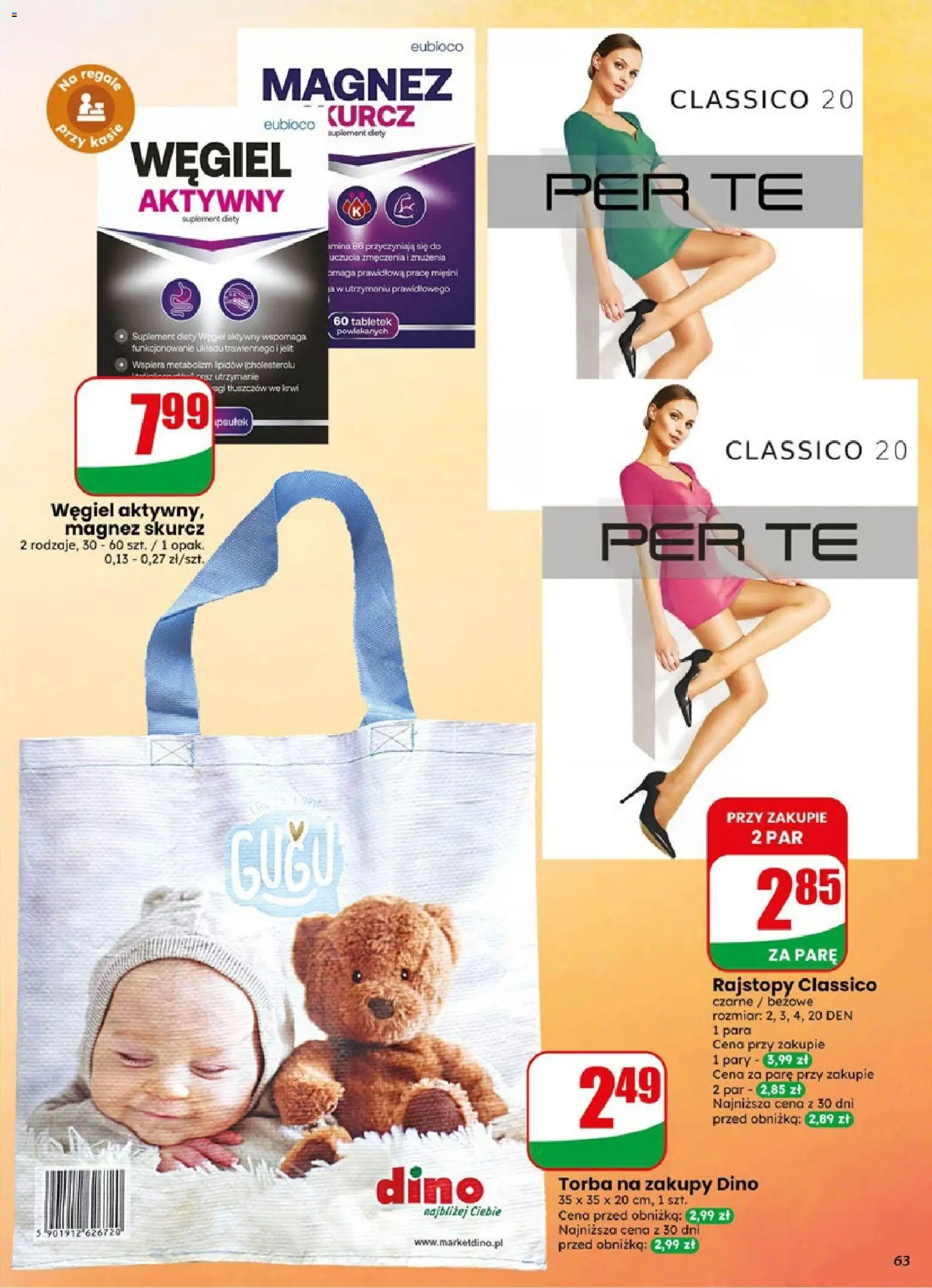 Dino gazetka od 06.05.2026 | Strona: 63 | Produkty: Rajstopy, Torba