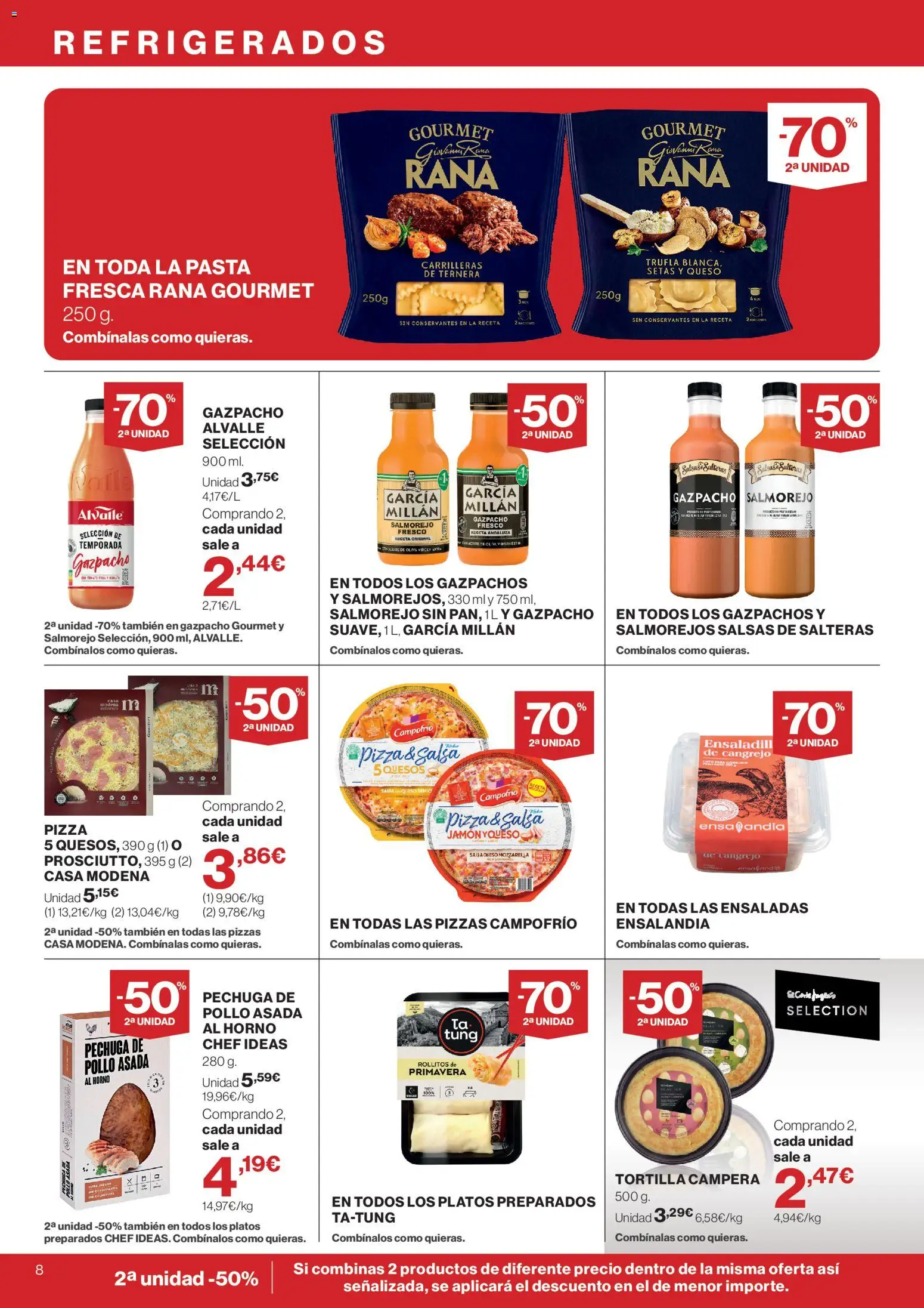 El Corte Inglés ofertas │ válido desde el 30/07/2026 | Página: 8 | Productos: Queso, Jamón, Pizza, Pasta
