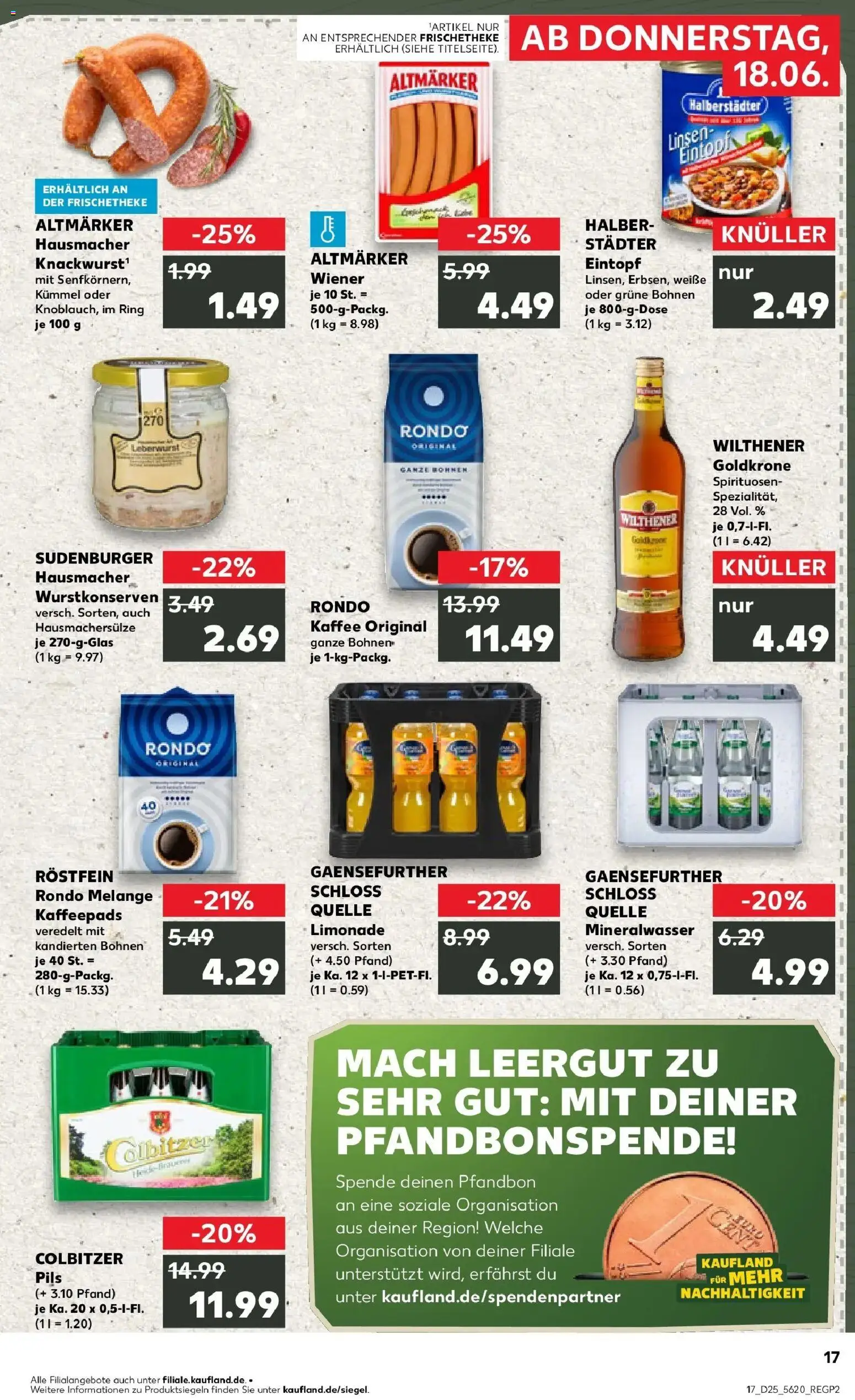 Kaufland Prospekt Salzwedel – gültig ab 15.06.2026 | Seite: 2 | Produkte: Kaffeepads, Pils, Limonade, Mineralwasser