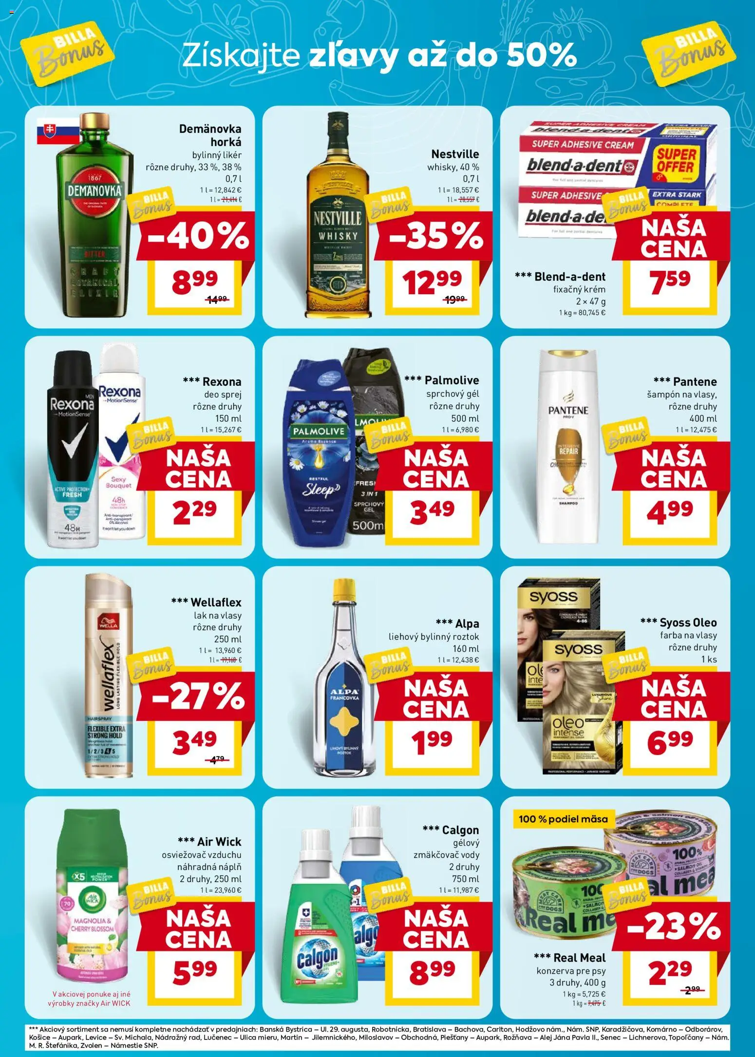 Nové Billa akcie – leták je platný od 19.08.2026 | Strana: 9 | Produkty: Osviežovač vzduchu, Lak na vlasy, Farba na vlasy