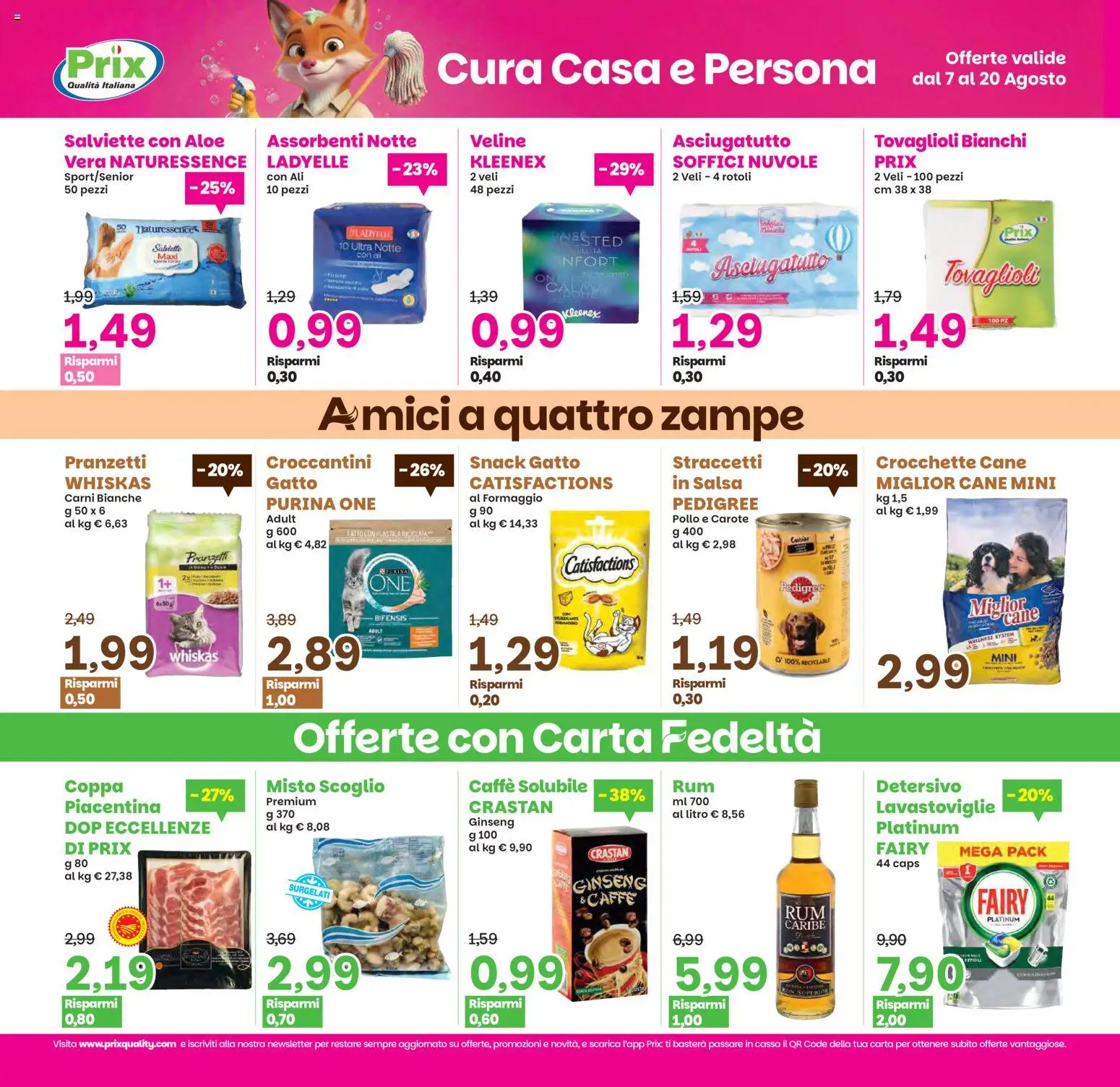 Volantino Prix del 07/08/2026 | Pagina: 19 | Prodotti: Salsa, Crocchette, Lavastoviglie, Crocchette cane