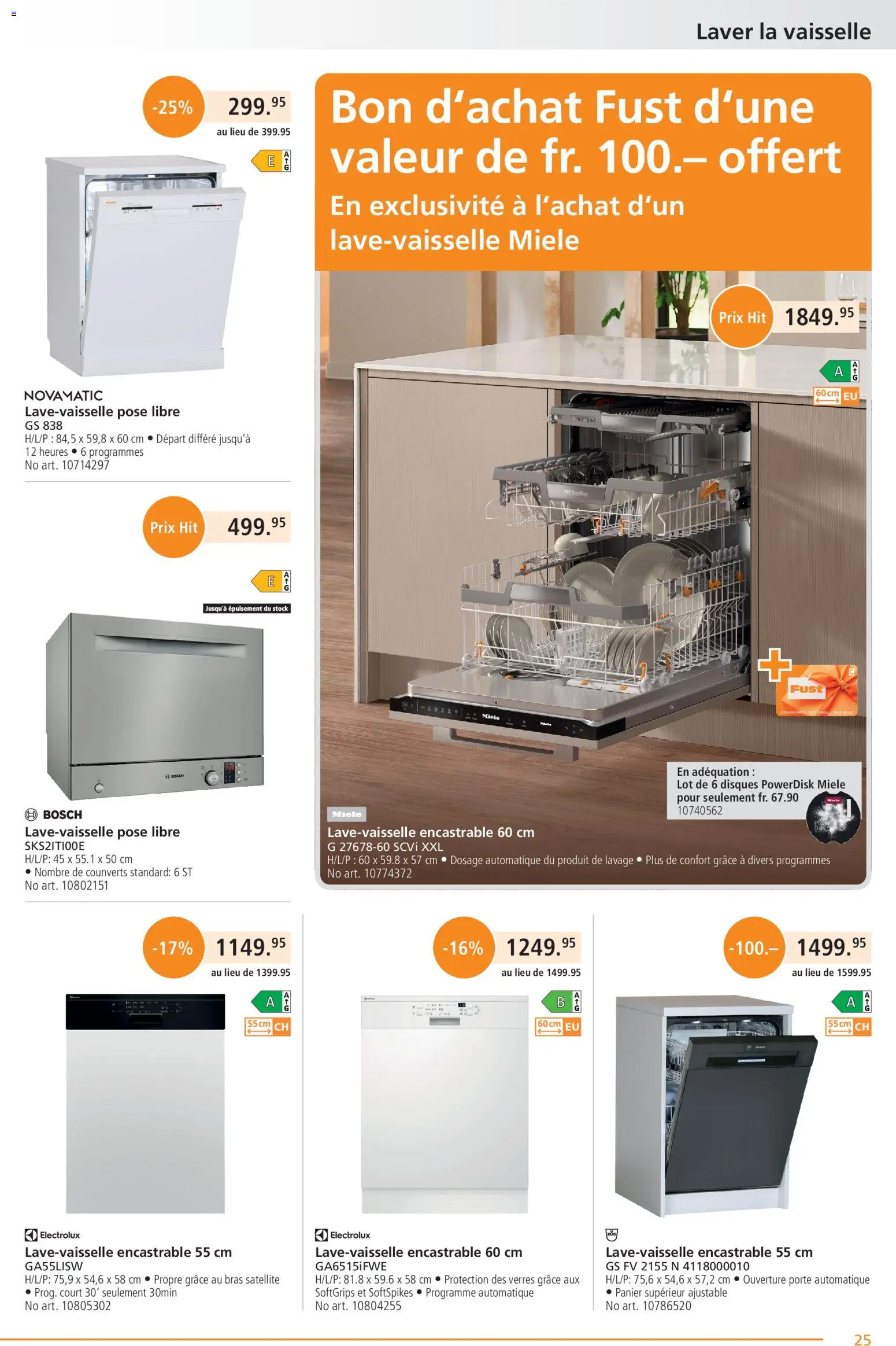 Fust aktionen FR – gültig ab 01.05.2026 | Seite: 25 | Produkte: Miele, Bosch