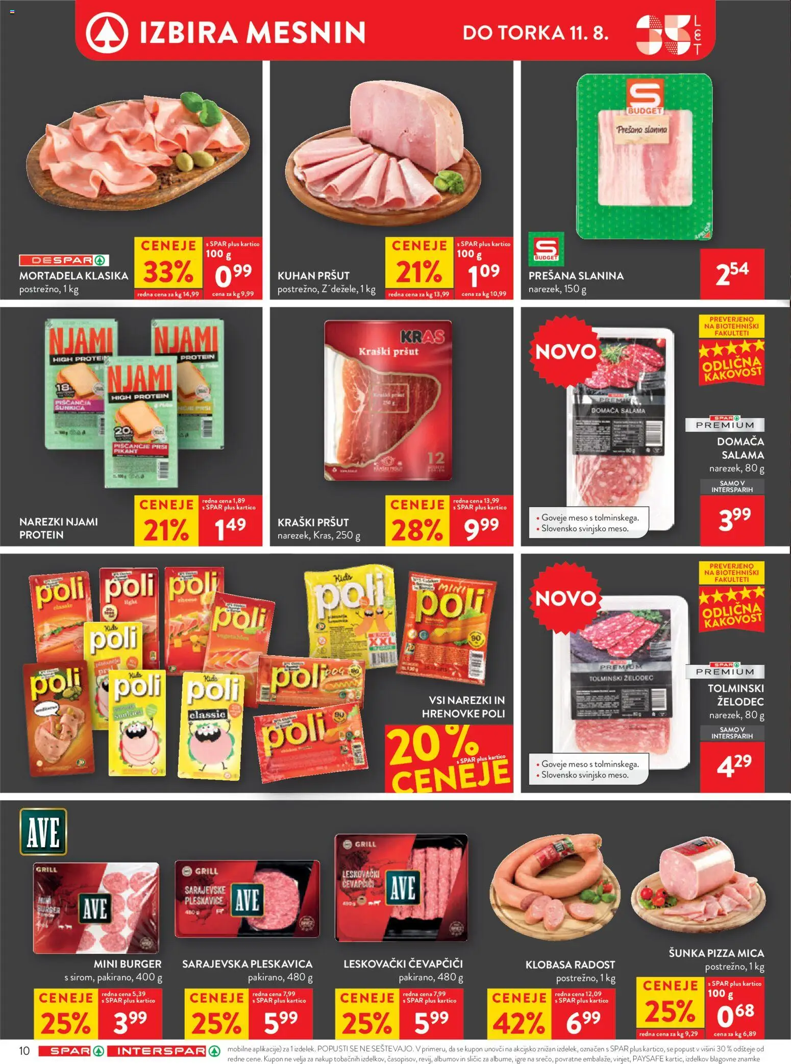 Novi Spar katalog ponudbe – veljaven od 05.08.2026 | Stran: 12 | Izdelki: Hrenovke, Mortadela, Slanina, Grill