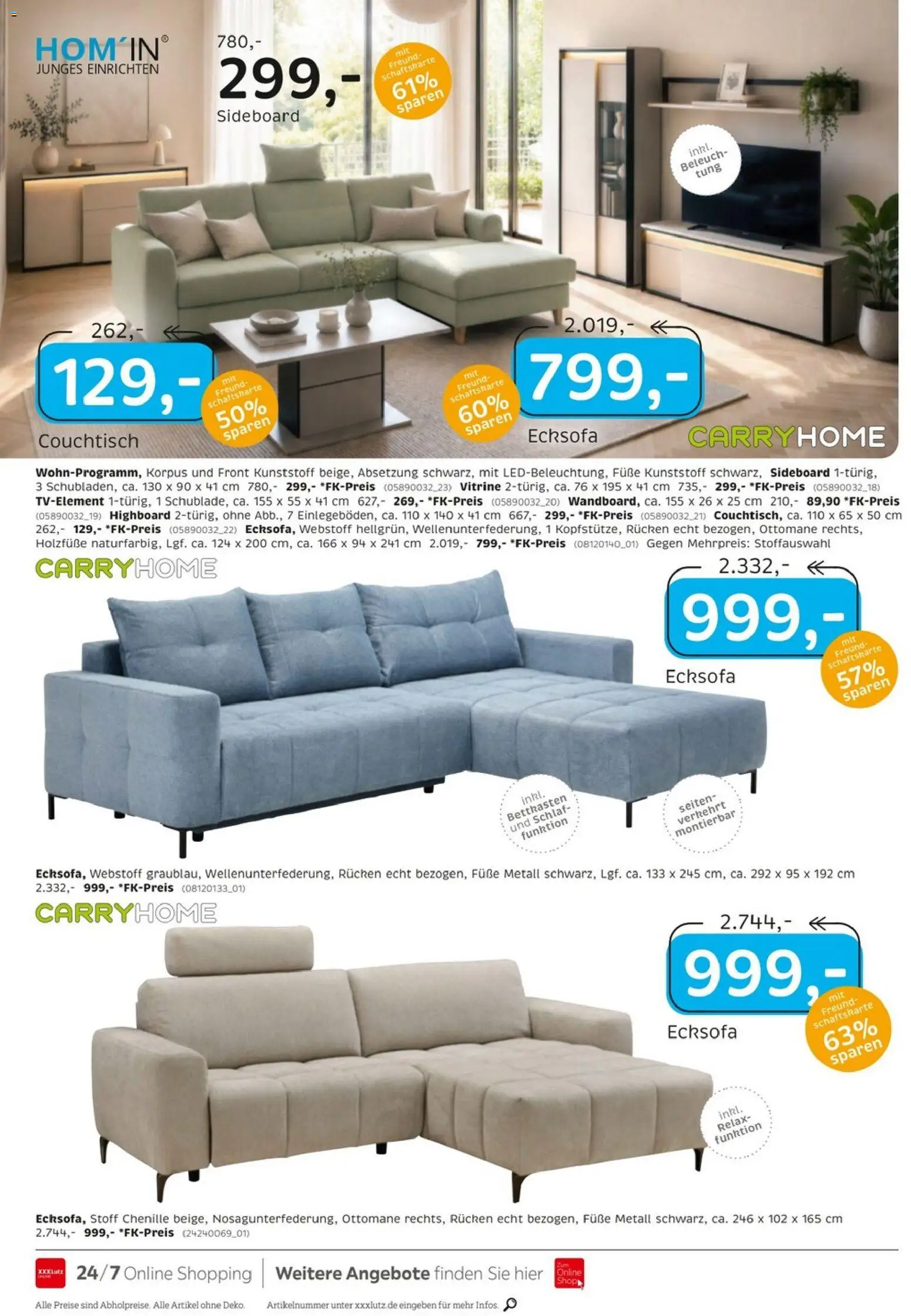 XXXLutz Junges Wohnen – gültig ab 29.08.2026 | Seite: 14 | Produkte: Sideboard, Ecksofa, HIghboard, Vitrine