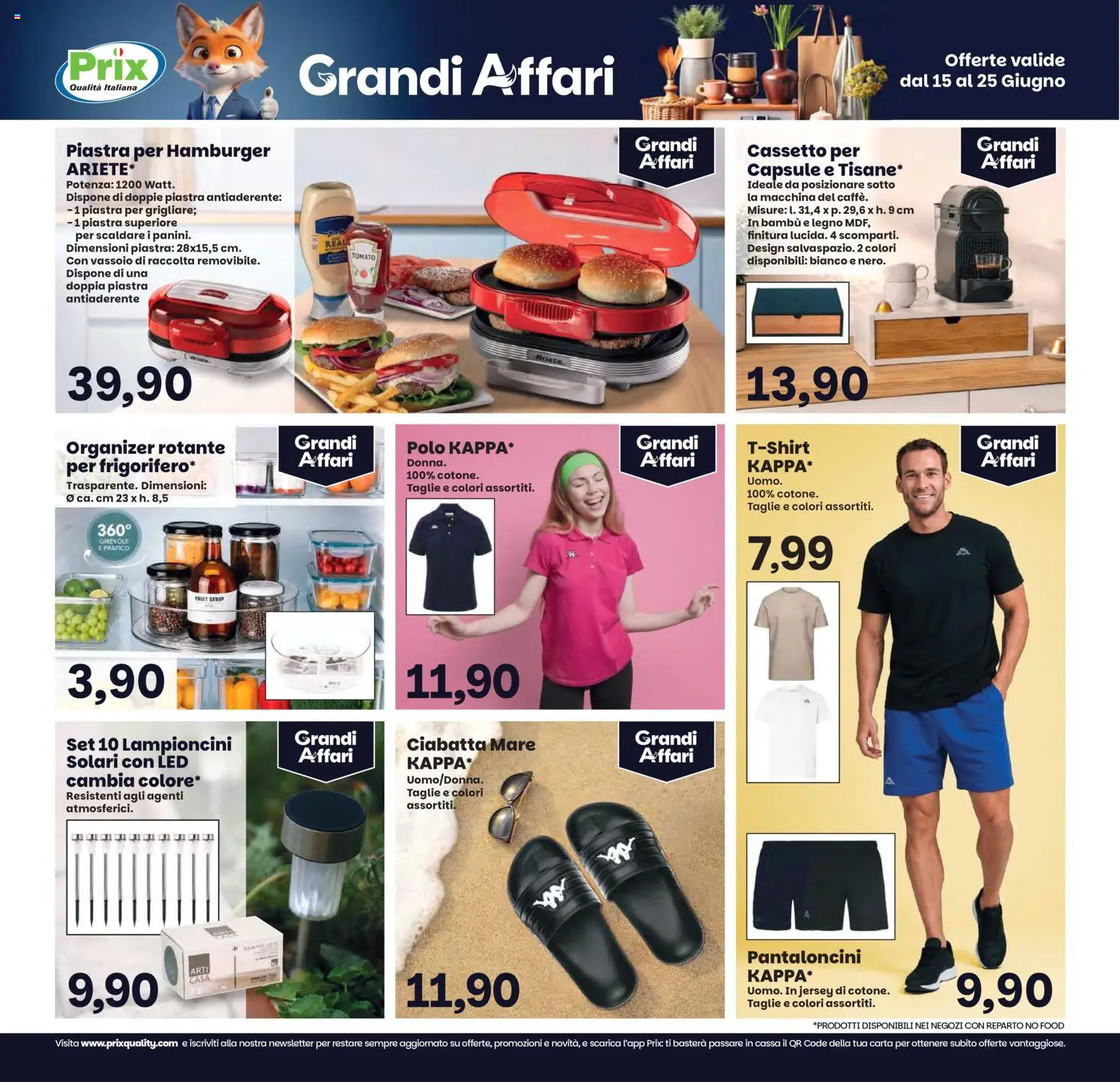 Volantino Prix del 15.06.2026 | Pagina: 19 | Prodotti: Pantaloncini, Polo, Vassoio, Hamburger