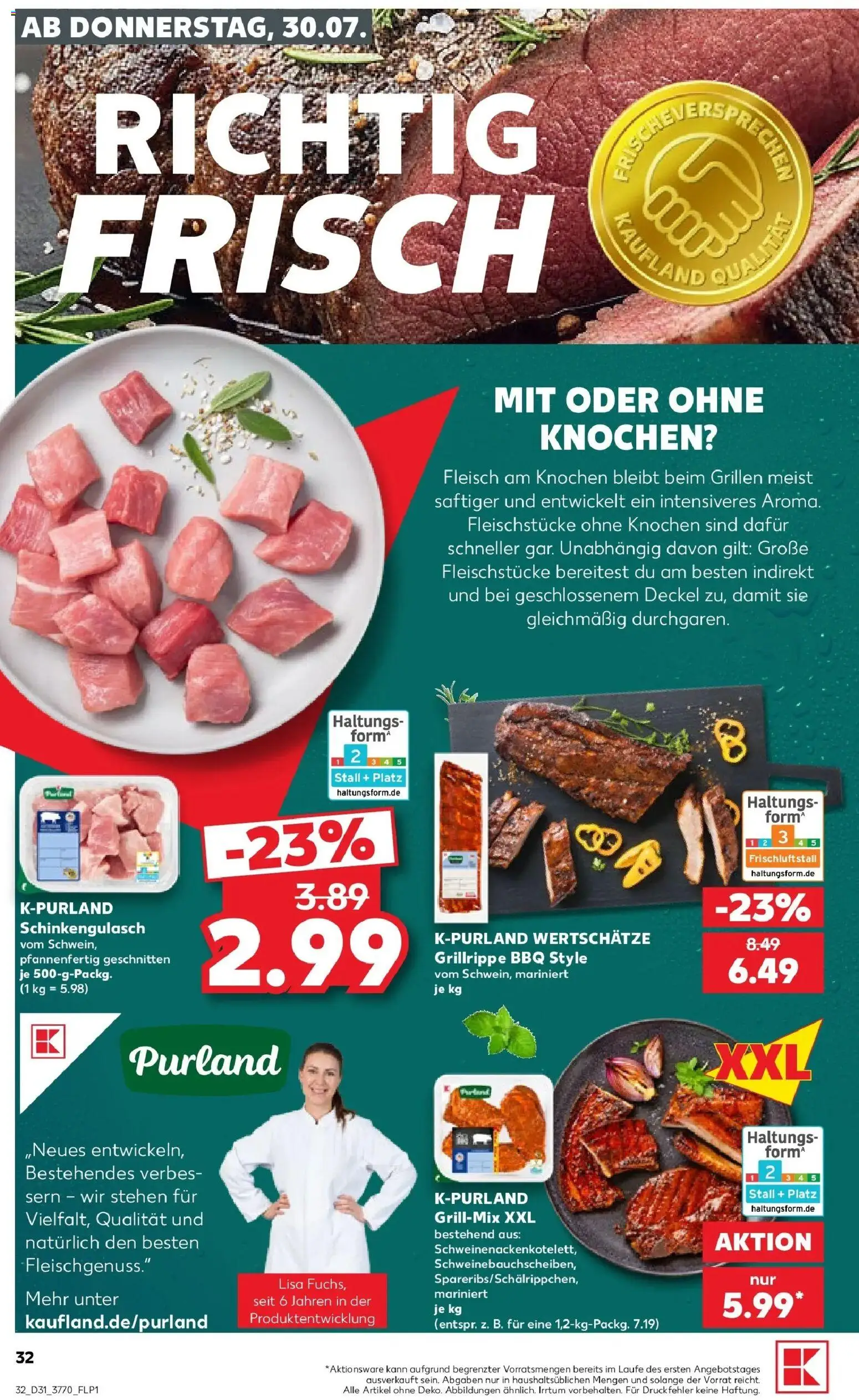 Kaufland Prospekt Eisenhüttenstadt – gültig ab 30.07.2026 | Seite: 32 | Produkte: Fleisch