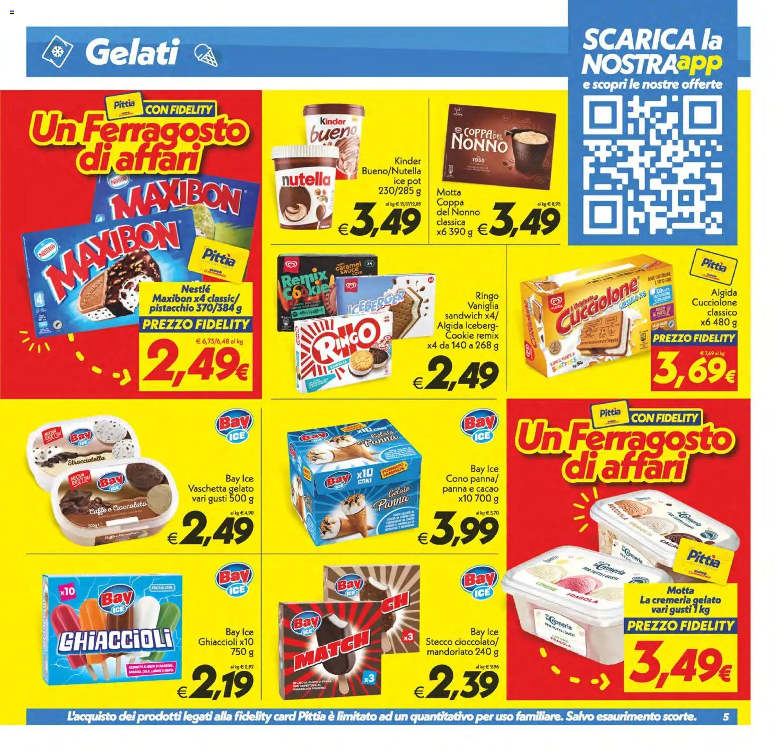 Volantino SuperConveniente del 11/08/2026 | Pagina: 5 | Prodotti: Ghiaccioli, Panna, Gelato, Limone
