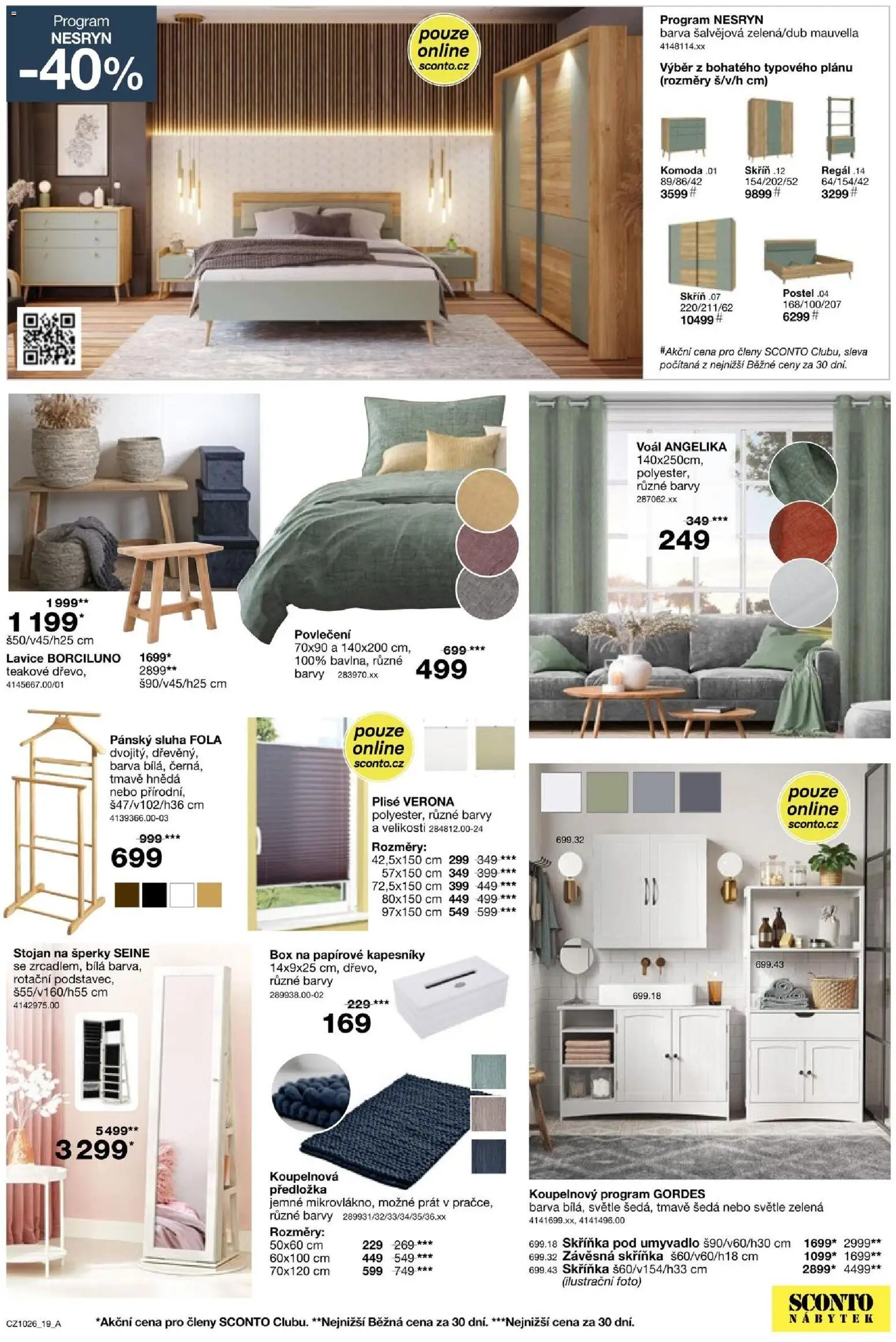 Sconto nábytek leták od 05.08.2026 | Strana: 19 | Produkty: Skříňka pod umyvadlo, Šperky, Lavice, Skříň