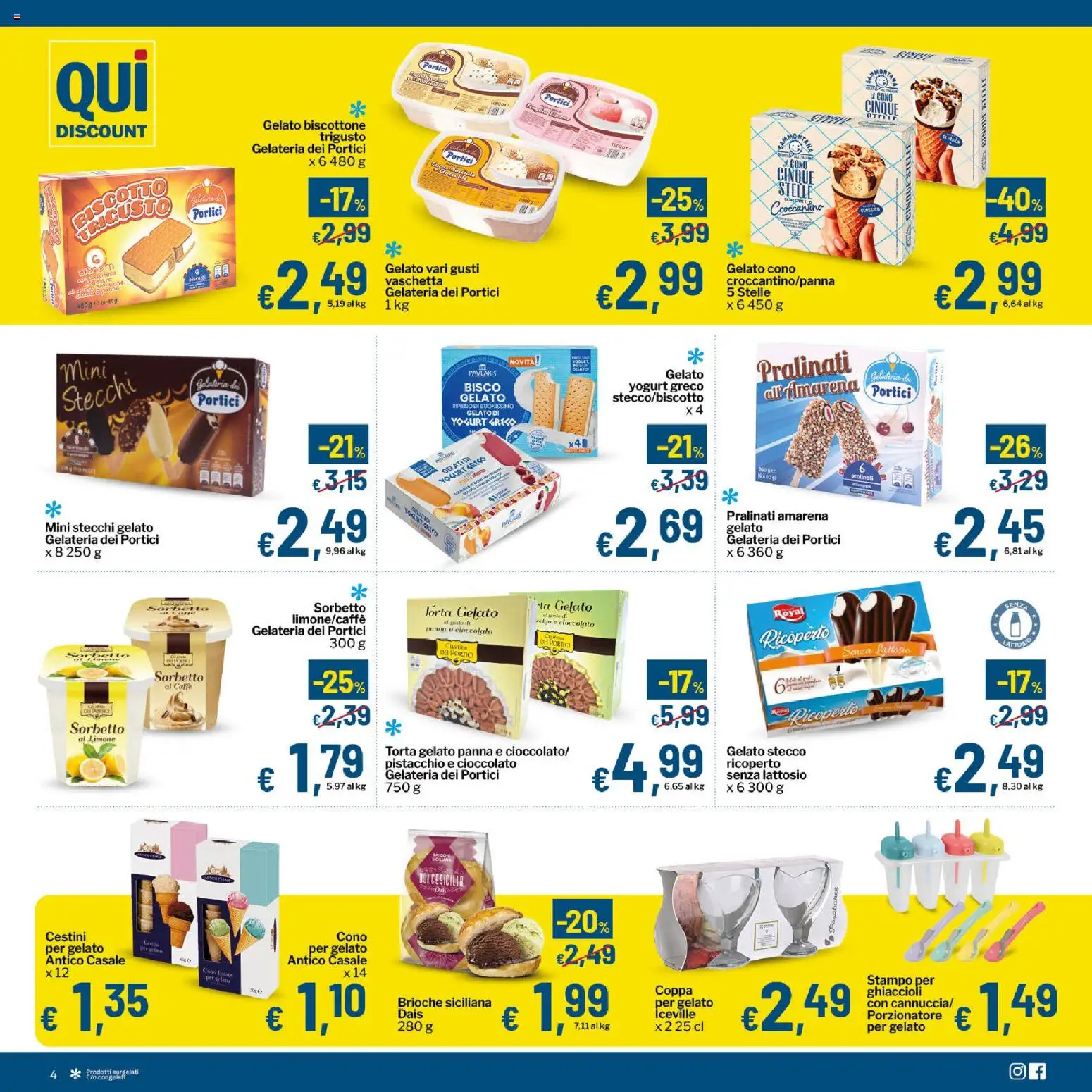 Volantino Qui Discount del 30/06/2026 | Pagina: 4 | Prodotti: Yogurt, Limone, Torta, Amarena
