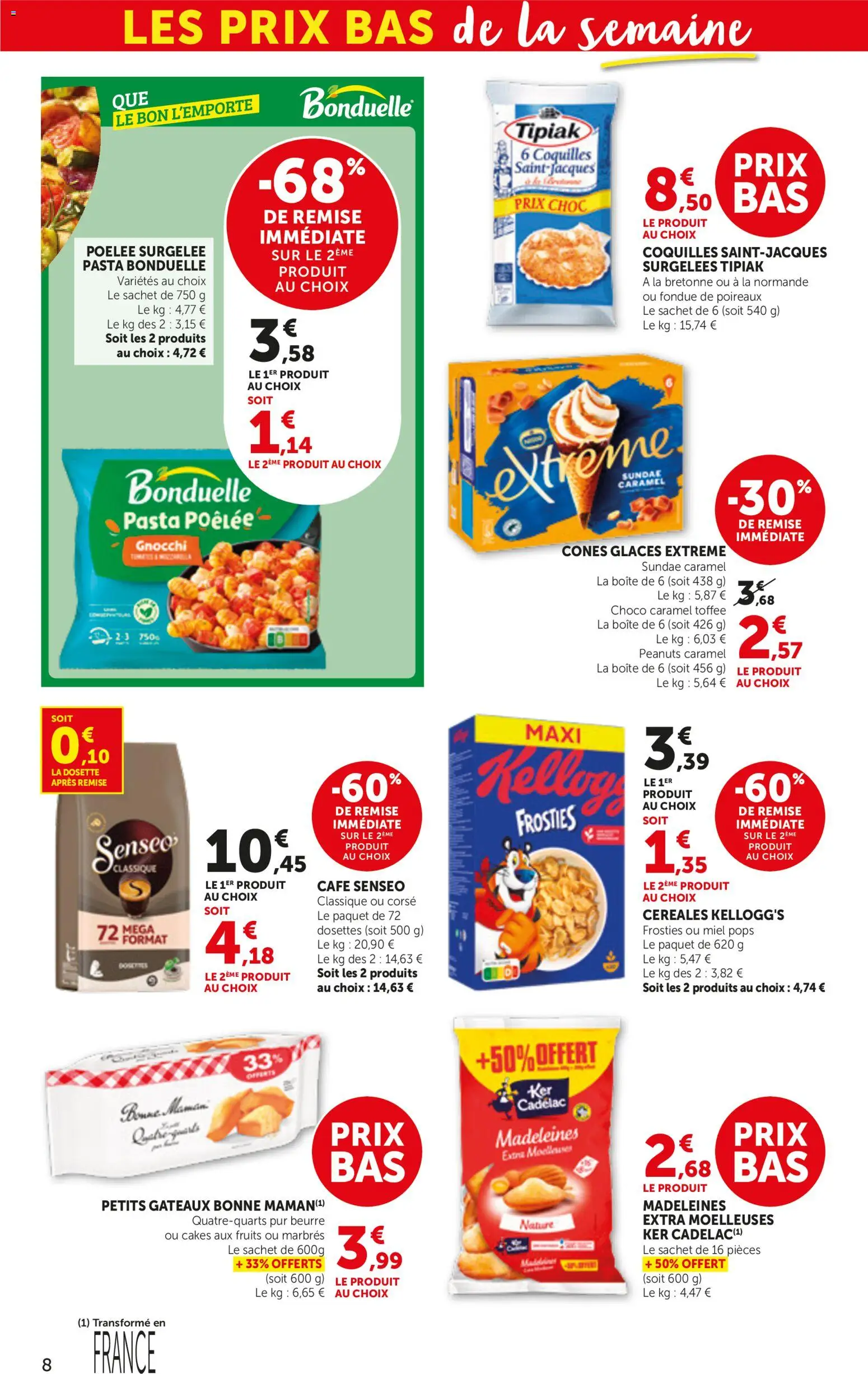 {H1} | Page: 8 | Produits: Glaces, Senseo, Gnocchi, Céréales