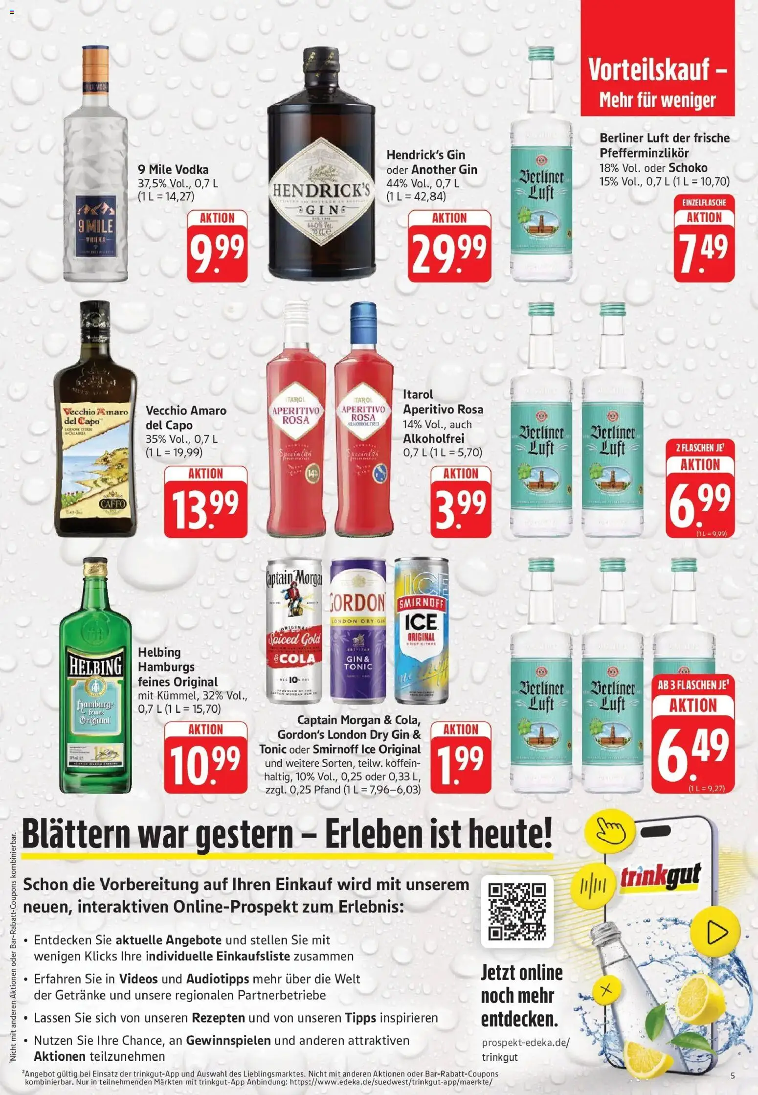Trinkgut Prospekt Weissach Im Tal – gültig ab 06.07.2026 | Seite: 5 | Produkte: Smirnoff, Captain morgan, Vodka, Gin