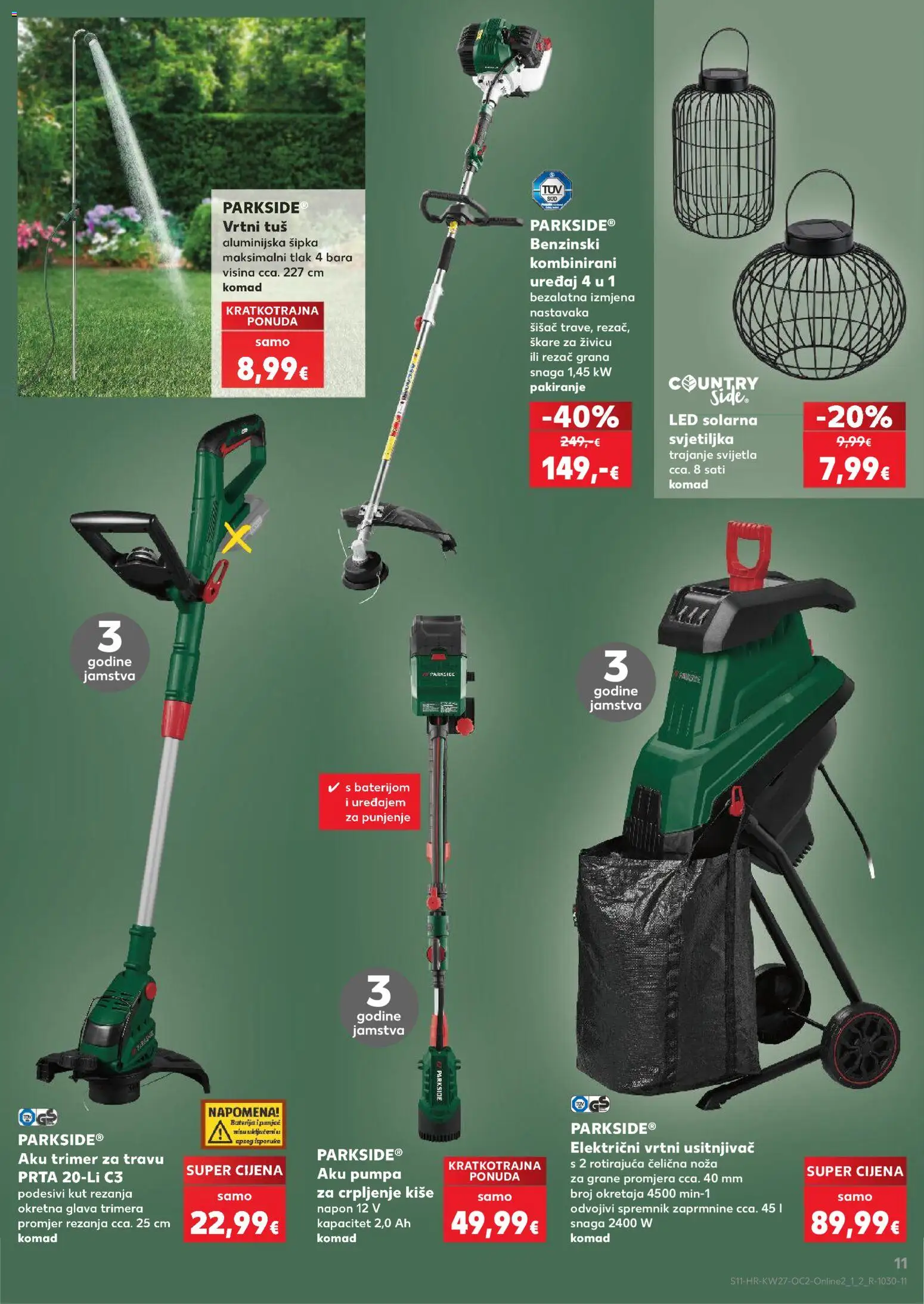 Kaufland katalog | vrijedi od 01.07.2026 | Stranica: 11 | Proizvodi: Baterija, Svjetiljka, Škare, Parkside