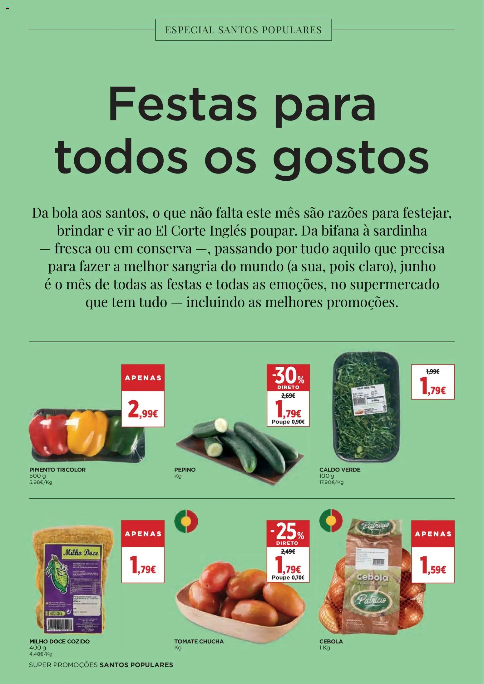 El Corte Ingles folheto │ válido de 05.06.2026 | Página: 2 | Produtos: Cebola, Tomate, Milho