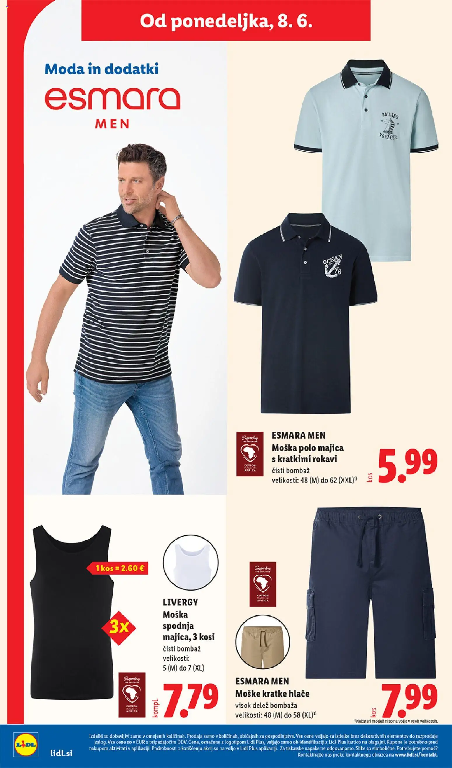 Novi Lidl katalog ponudbe – veljaven od 04.06.2026 | Stran: 62 | Izdelki: Kos, Majica, Hlace, Kratke hlace