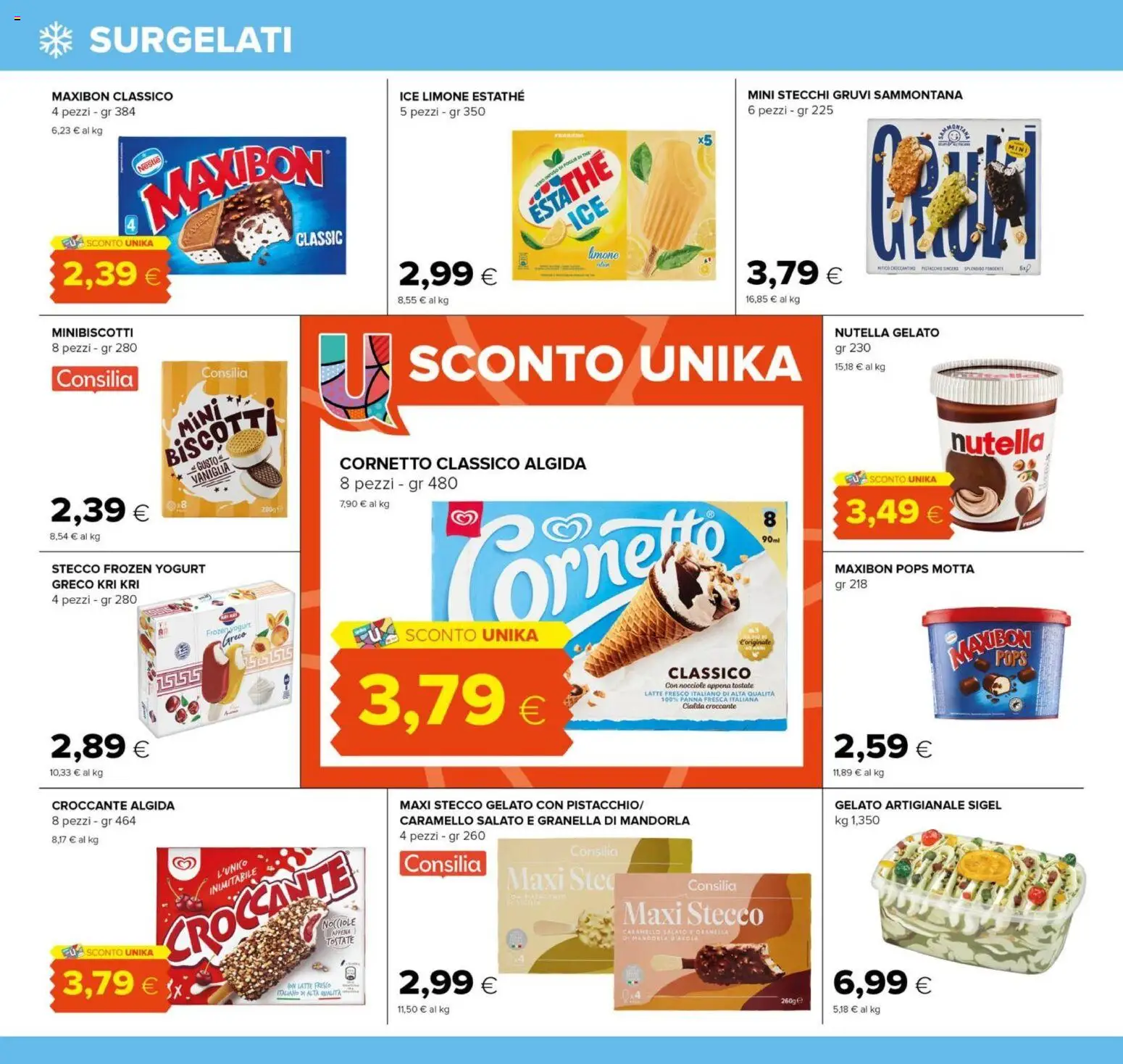 Volantino Oasi del 18.06.2026 | Pagina: 14 | Prodotti: Yogurt greco, Panna, Gelato, Nutella