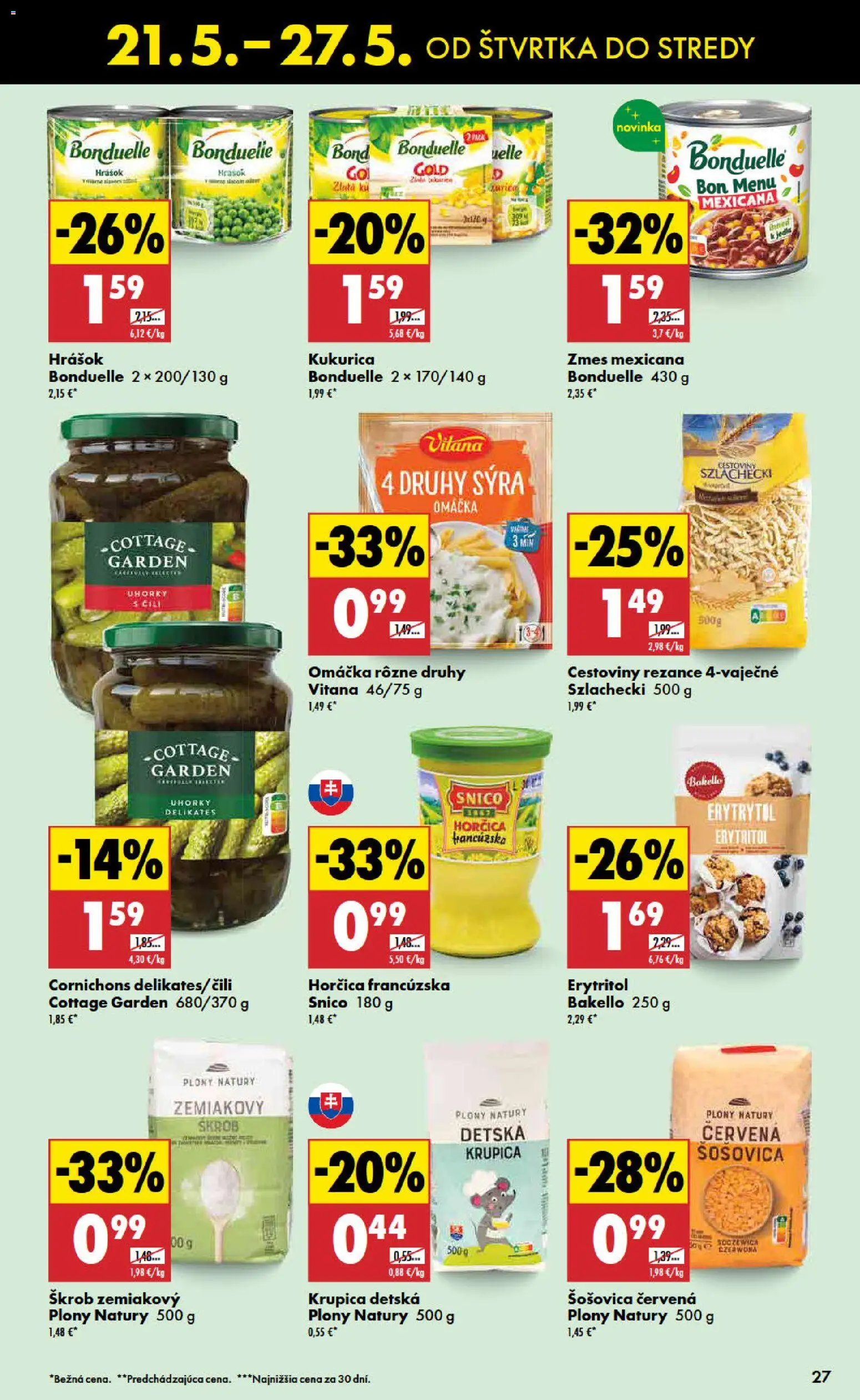 Nové Biedronka akcie – leták je platný od 21.05.2026 | Strana: 27 | Produkty: Cestoviny, Omáčka, Uhorky, Krupica