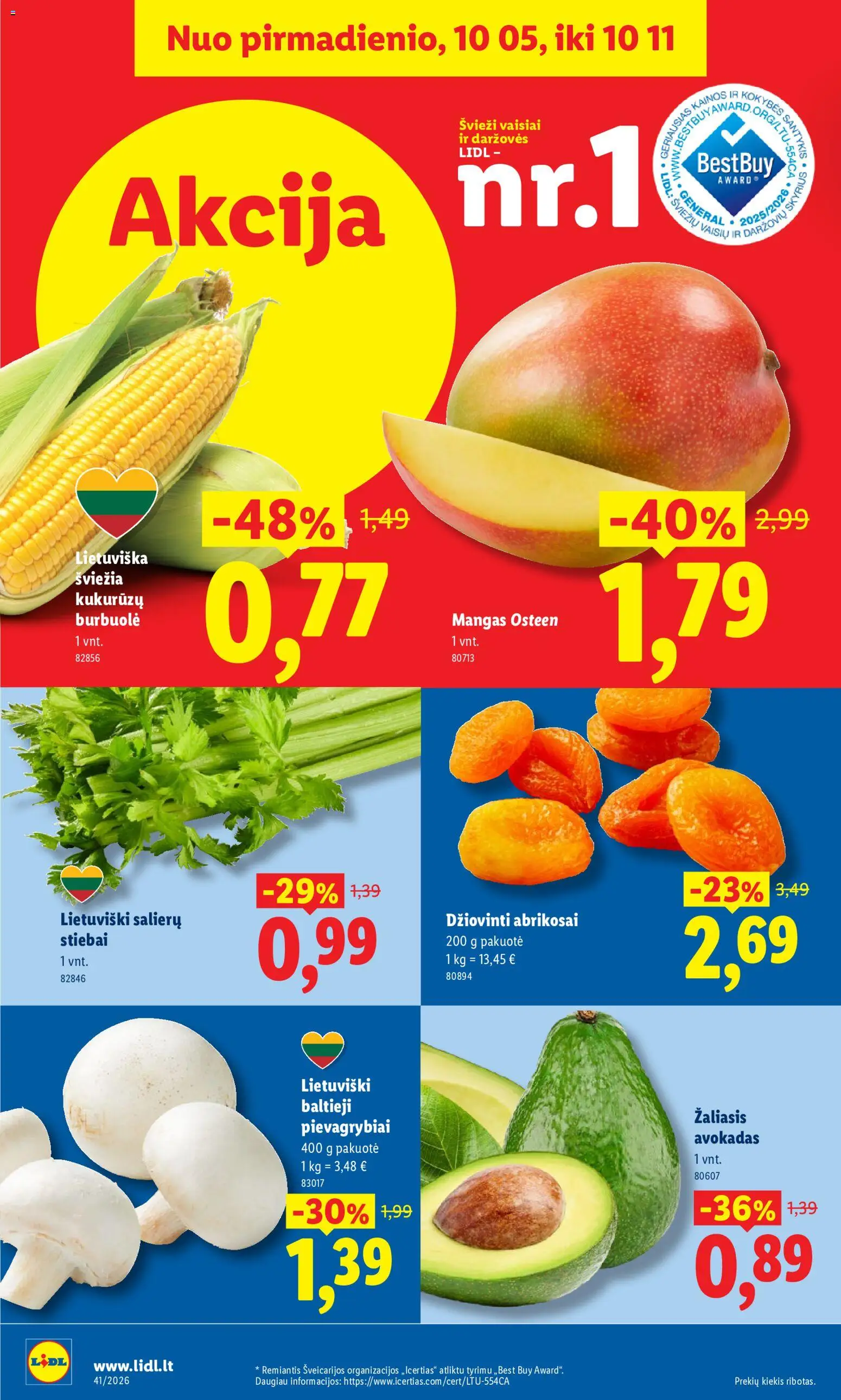 LIDL akcijos nuo 2026.10.05 | Puslapis: 4 | Prekių: Pievagrybiai