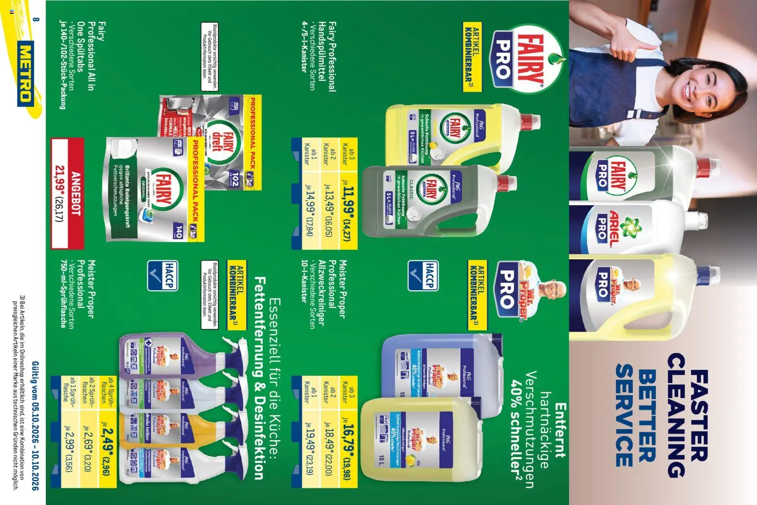 Metro Marken für Profis – gültig ab 05.10.2026 | Seite: 8 | Produkte: Spulmaschinen tabs, Küche, Kuchen