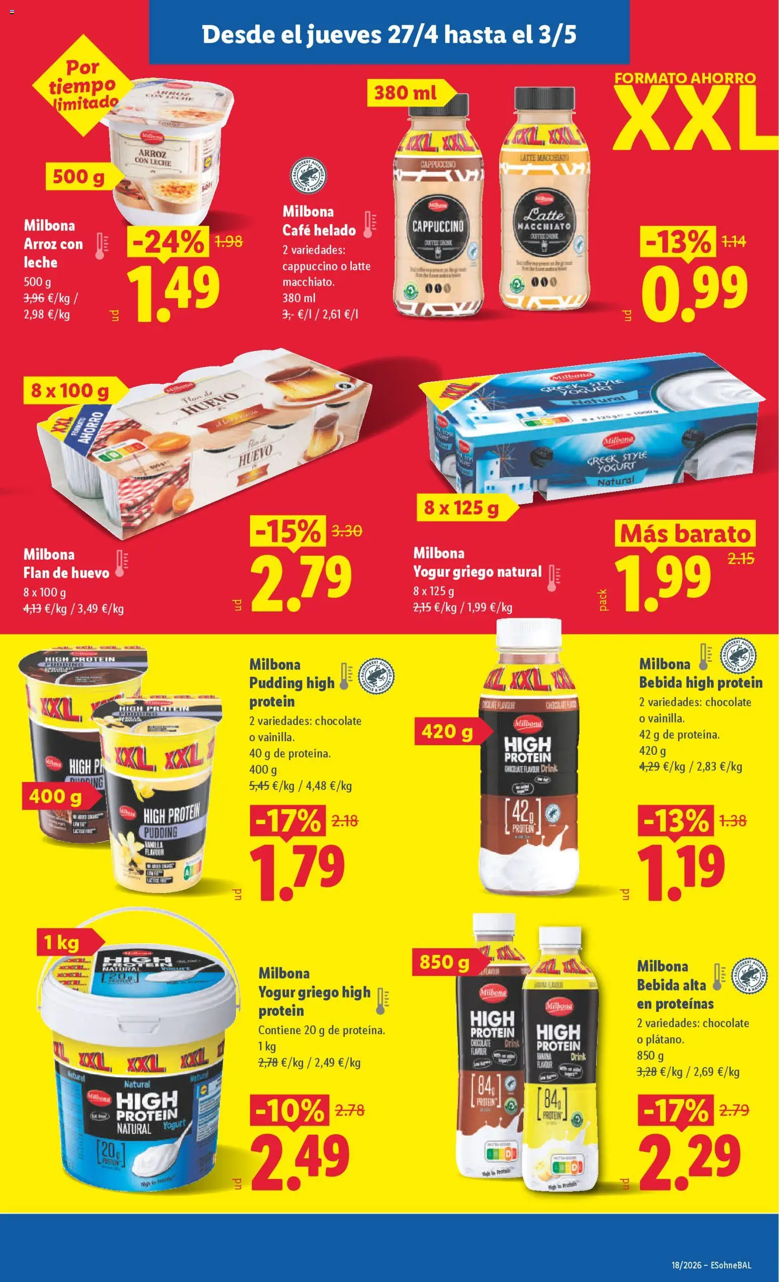 Lidl folleto │ válido desde el 27.04.2026 | Página: 35 | Productos: Leche, Café, Chocolate, Helado