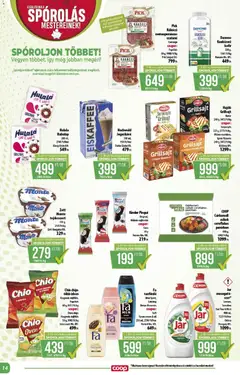 COOP - Abc & szuper / Alföld Pro-Coop Zrt. - amely érvényes a következő dátumtól: 2026.07.23. | Oldal: 14 | Termékek: Chips, Jegeskávé, Tusfürdő, Csirkemell