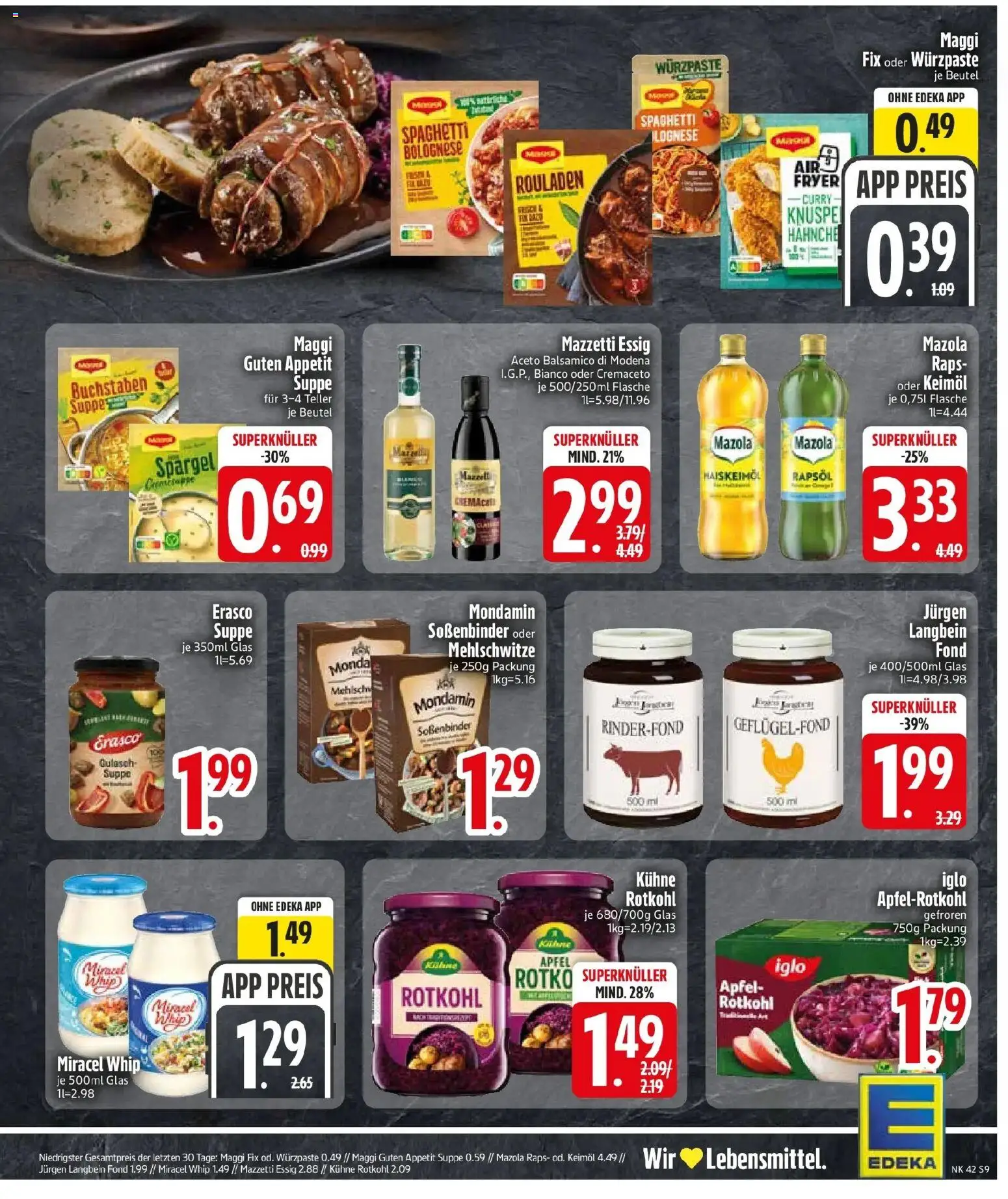 Edeka Prospekt Neusäß-Steppach (ab 12.10.2026) » Angebote Online | Seite: 11 | Produkte: Spaghetti, Miracel whip, Gulasch, Maggi fix