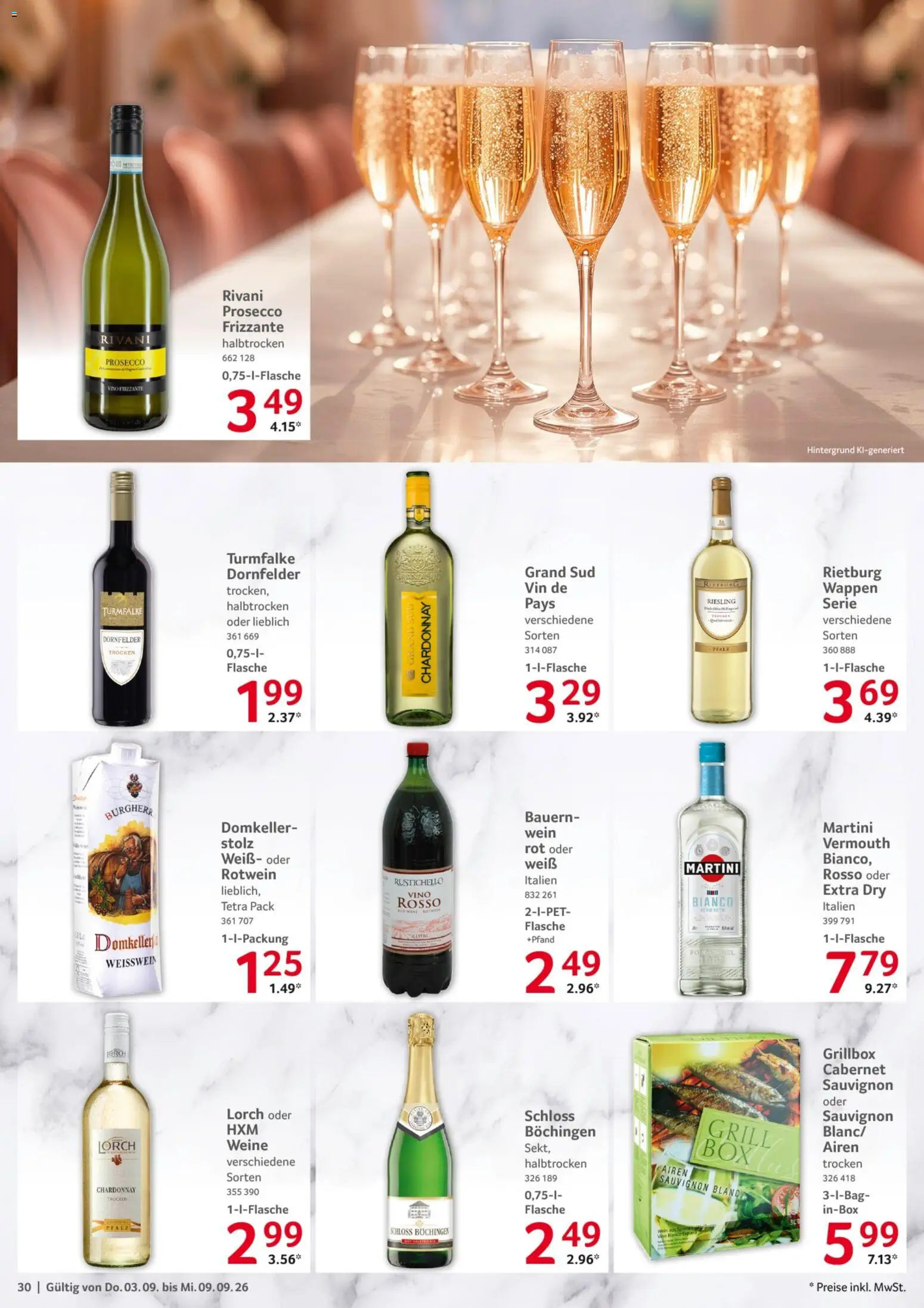 Selgros Prospekt – gültig ab 03.09.2026 | Seite: 30 | Produkte: Martini, Weißwein, Box, Grand sud