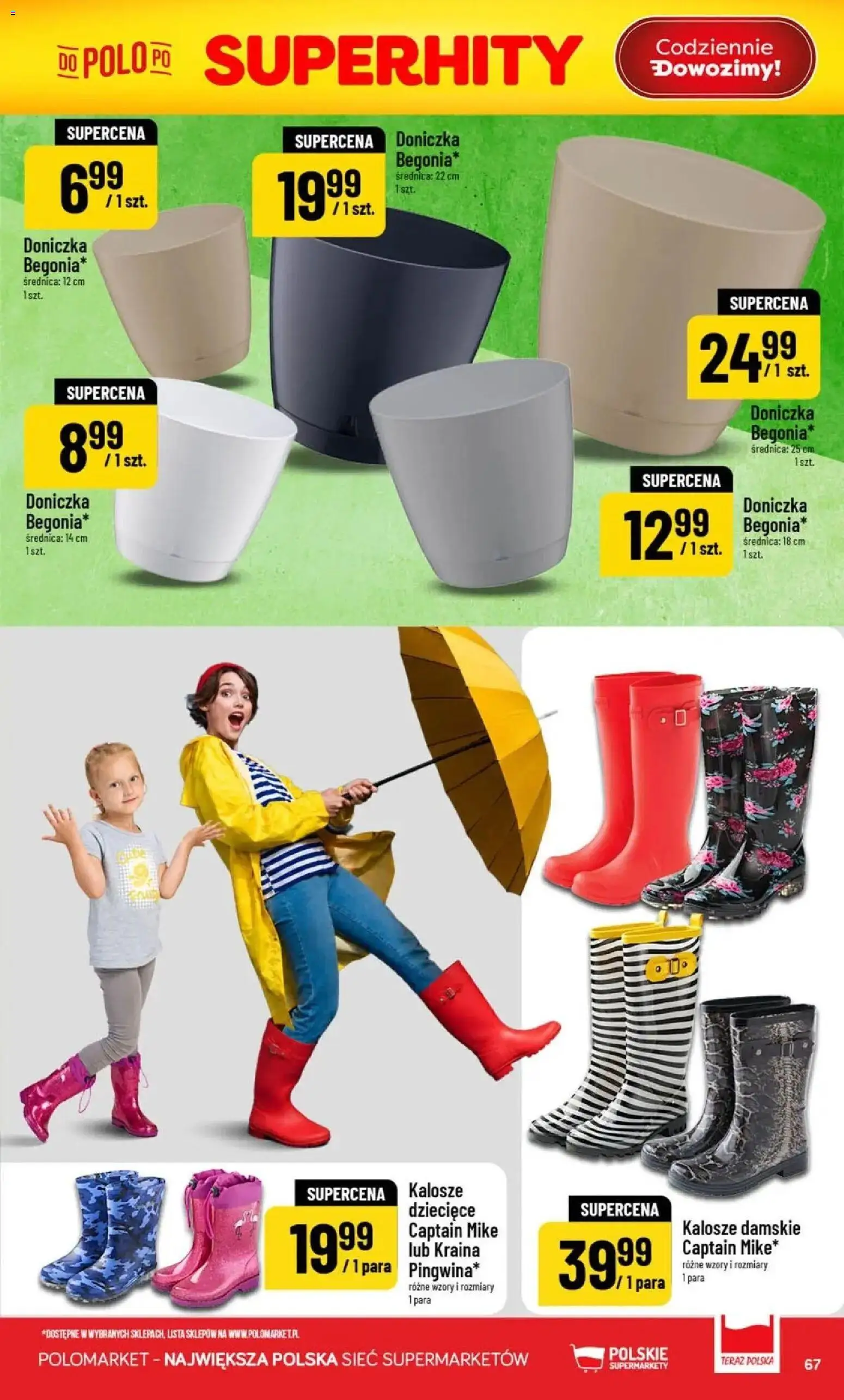 POLOmarket gazetka od 05.08.2026 | Strona: 67 | Produkty: Kalosze, Kalosze damskie, Doniczka