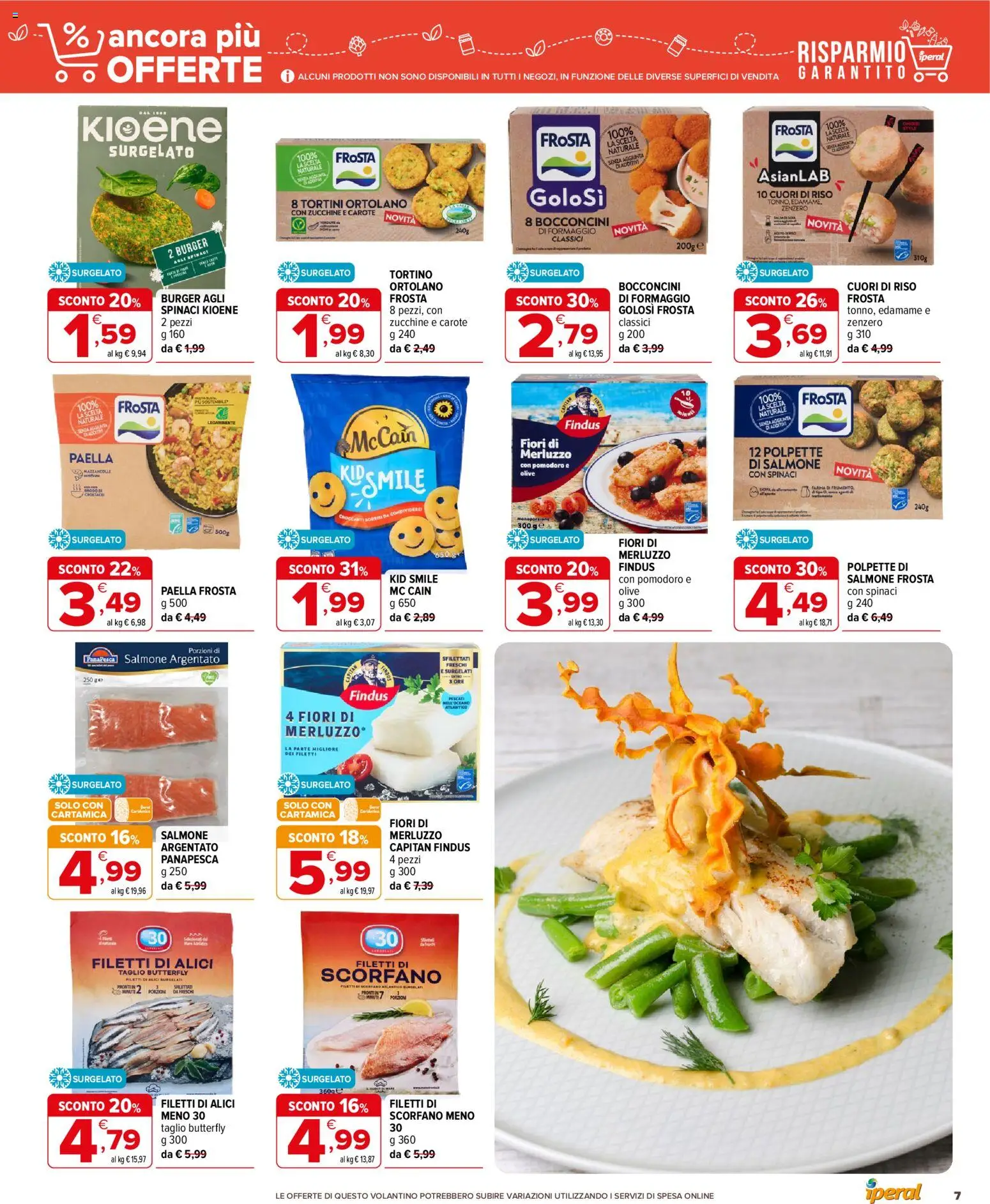 Volantino Iperal del 28/10/2026 | Pagina: 7 | Prodotti: Salmone, Riso, Fiori, Polpette