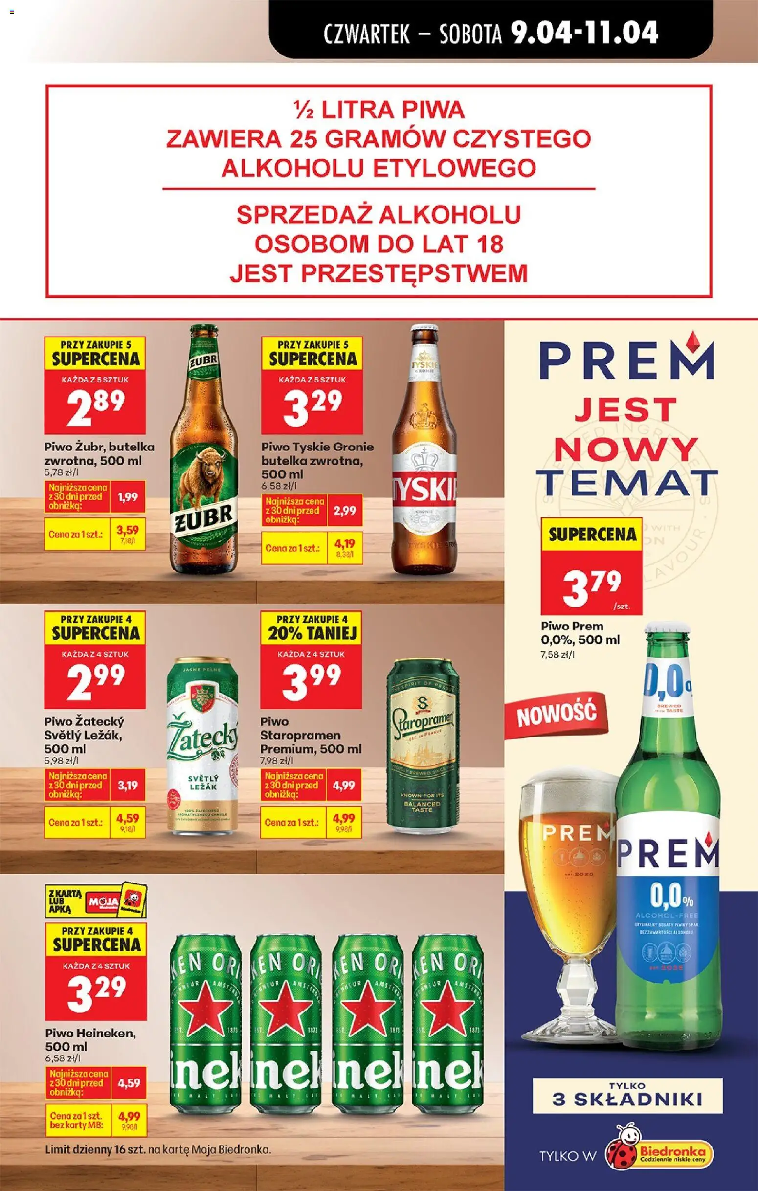 Biedronka gazetka od czwartku od 09.04.2026 | Strona: 75 | Produkty: Leżak, Tyskie, Piwo, Heineken