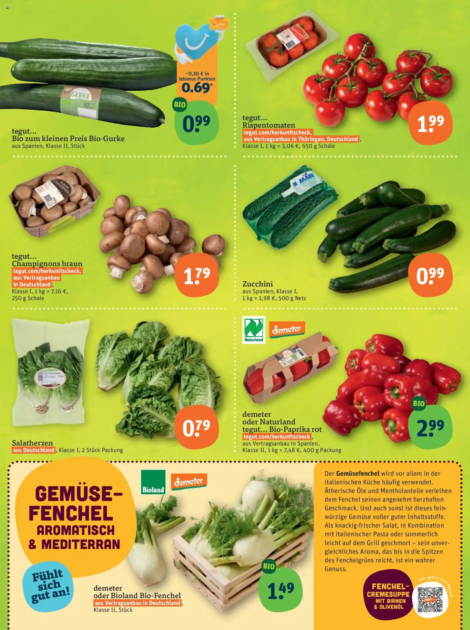 Tegut Prospekt – gültig ab 12.06.2026 | Seite: 4 | Produkte: Grill, Olivenol, Pasta, Zucchini